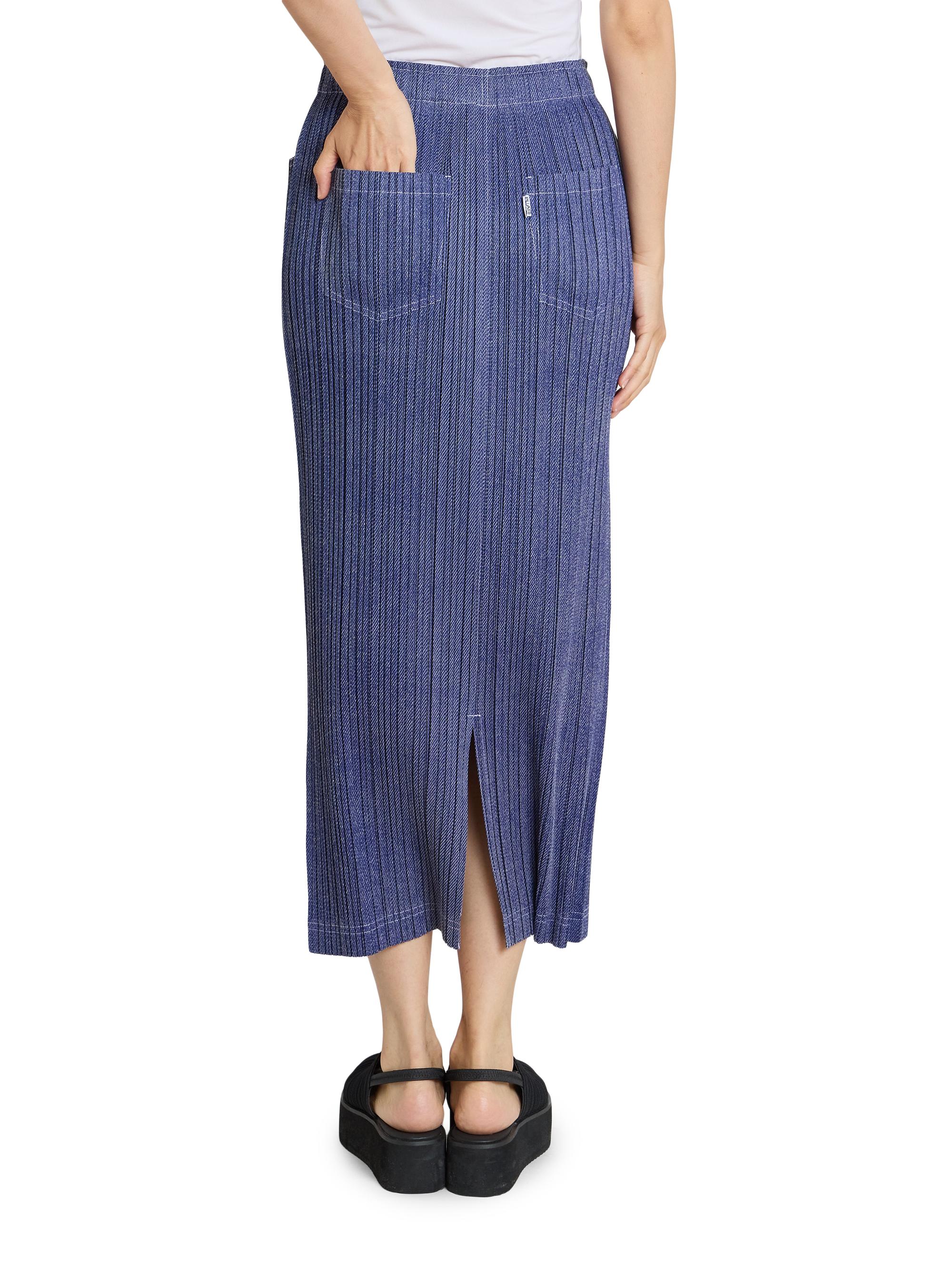 Pleats Please Issey Miyake Denim-Look Plissé Midi-Skirt | Saks