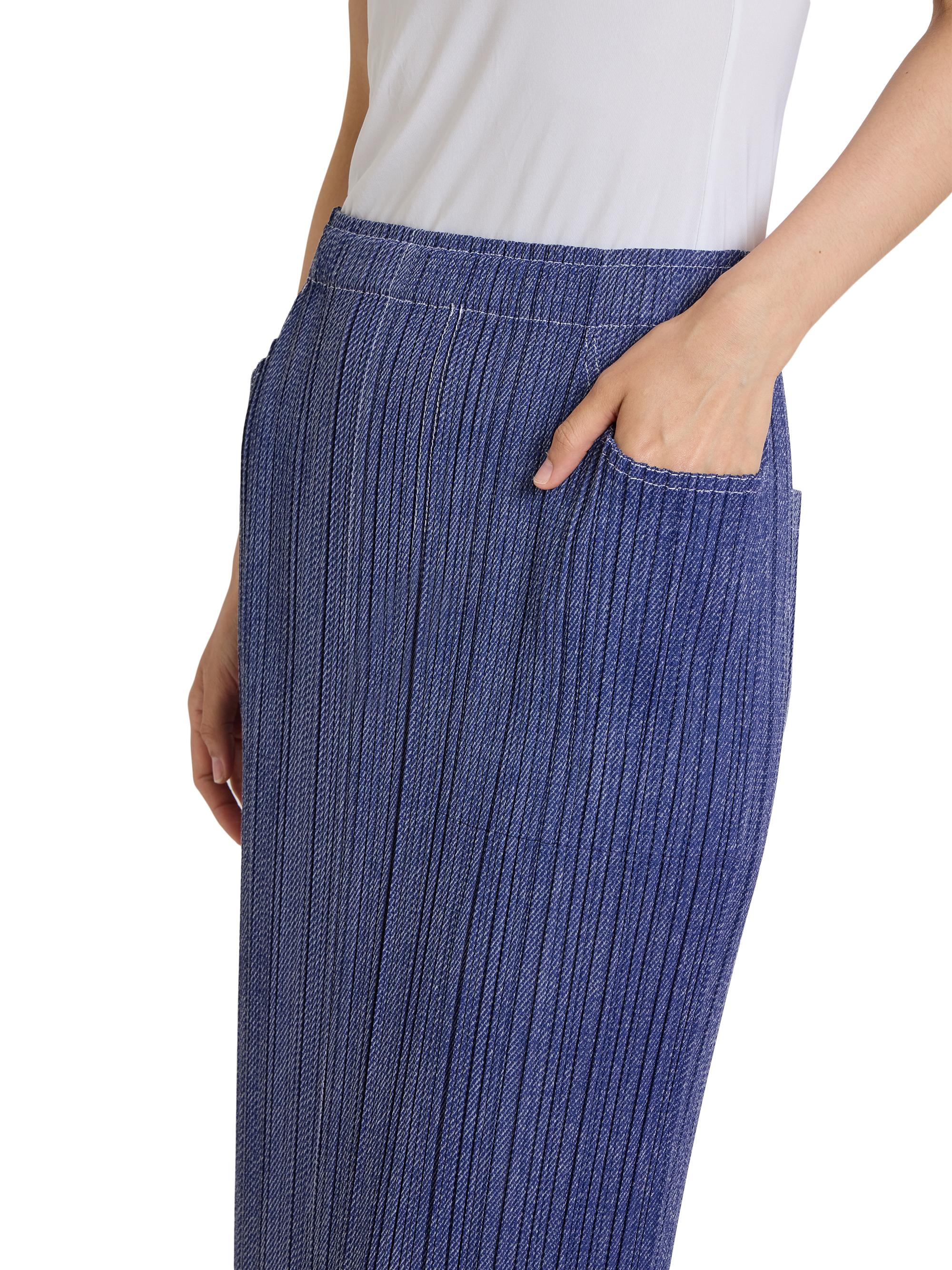 新品未使用OHESHIO PLEATS SKIRT MIDI PANTS Pleats Please Issey Miyake Denim-Look Plissé Midi-Skirt | Saks