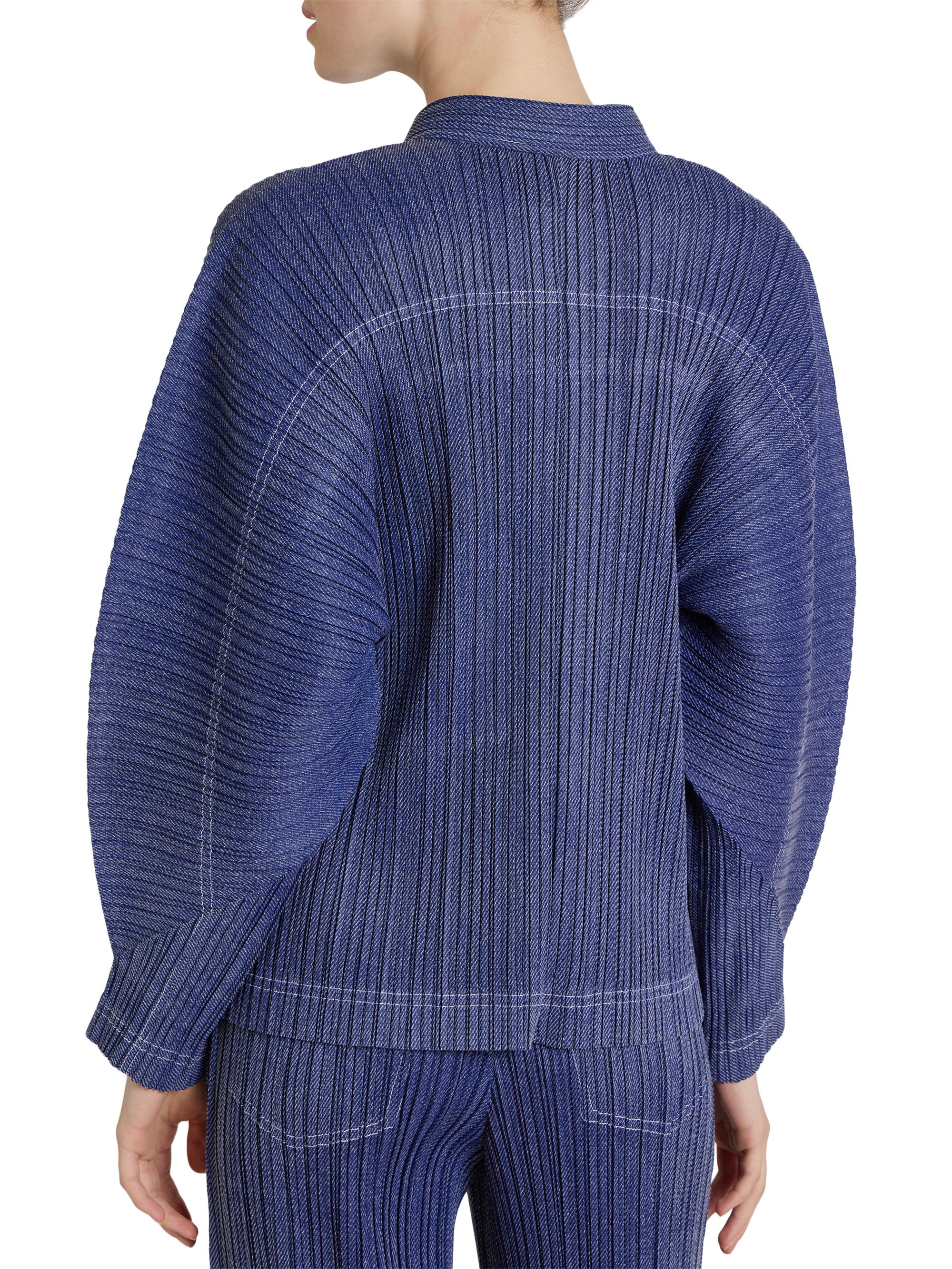Pleats Please Issey Miyake Denim-Look Plissé Jacket | Saks Fifth