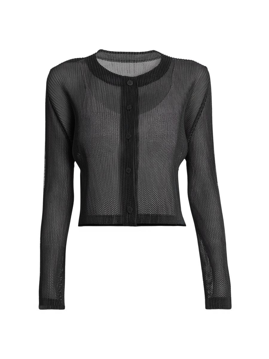 Pleats Please Issey Miyake Tatami April Open-Knit Cardigan | Saks