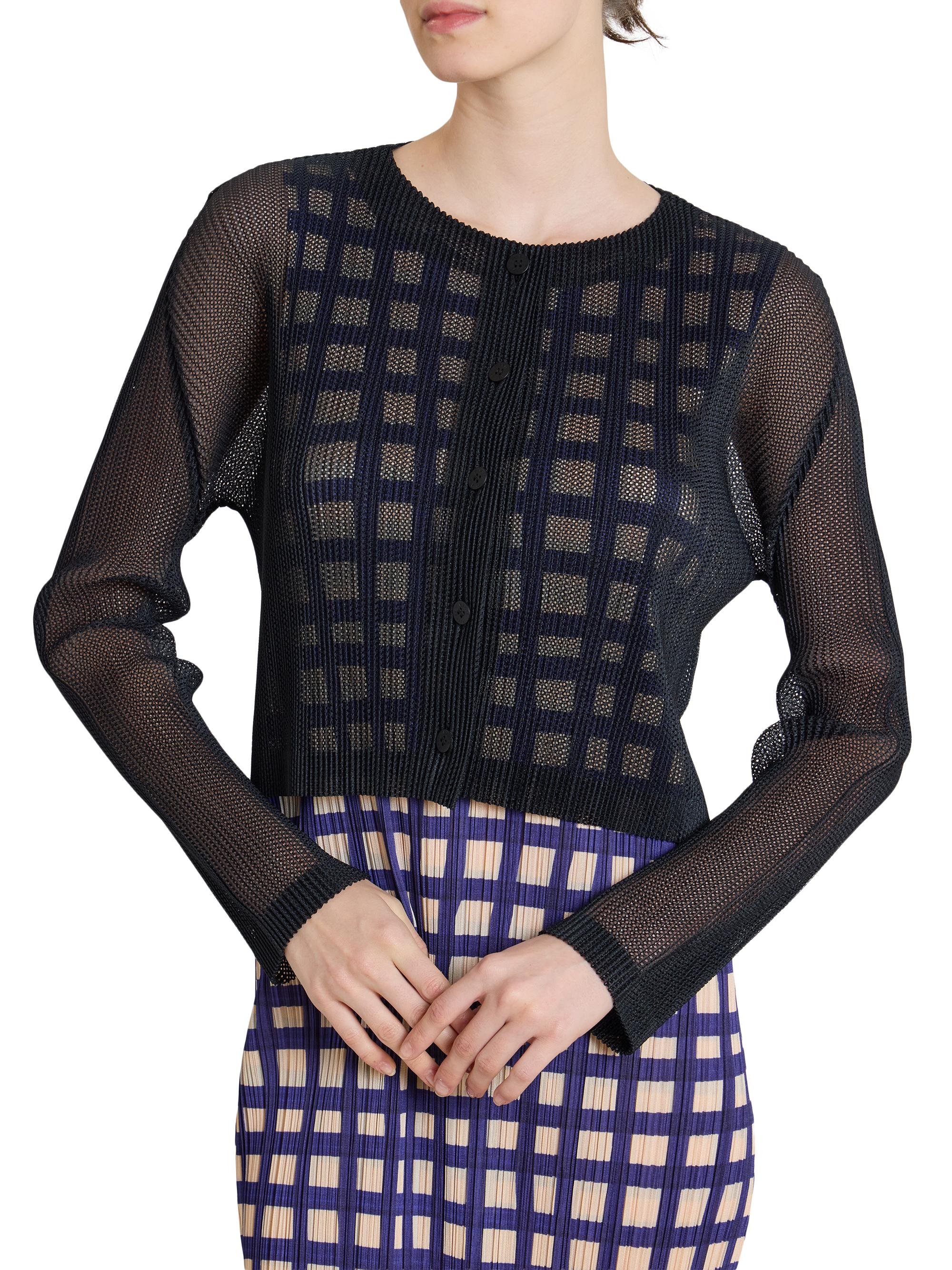 Pleats Please Issey Miyake Tatami April Open-Knit Cardigan | Saks