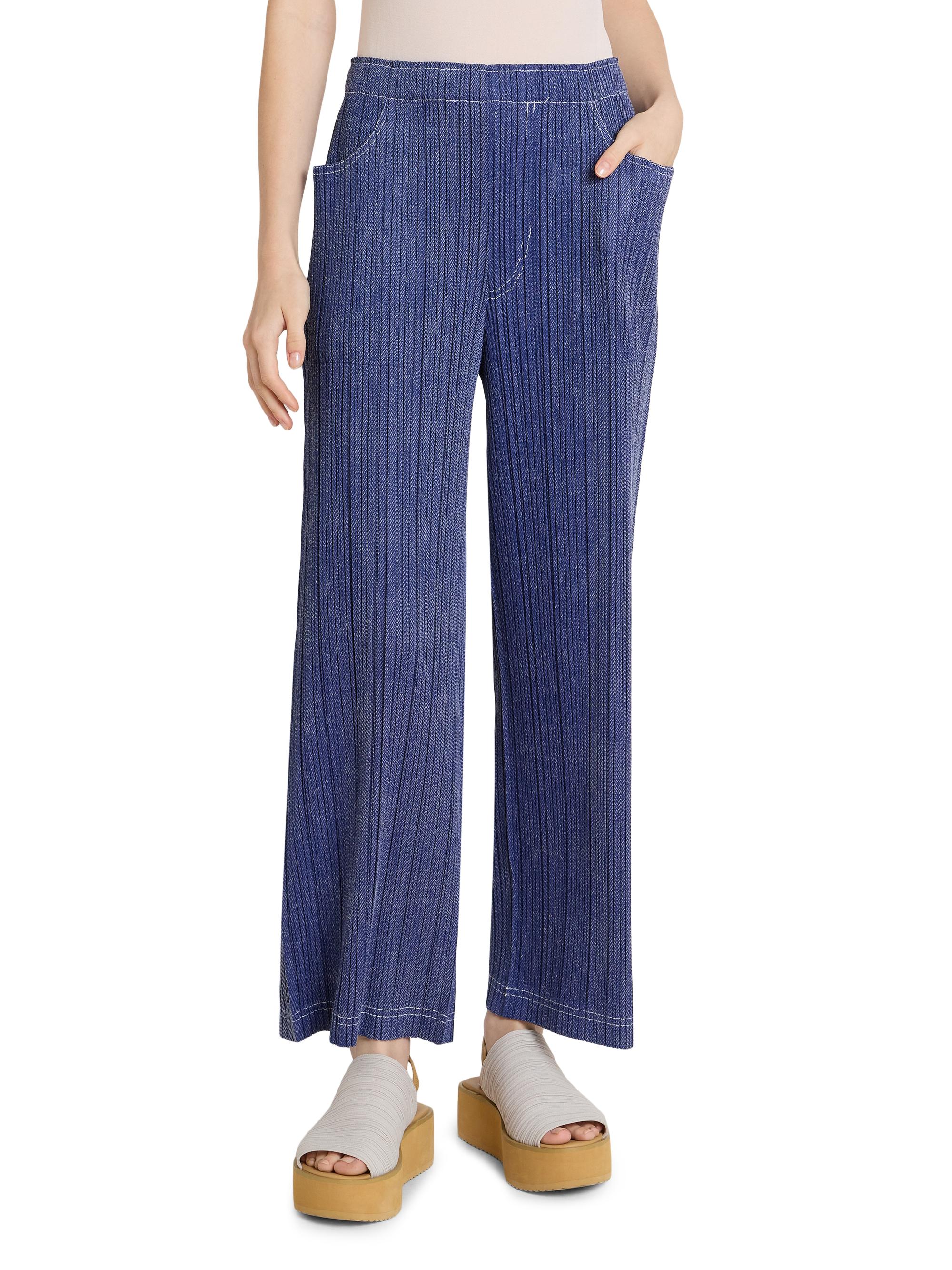 Pleats Please Issey Miyake Denim-Look Plissé Pants | Saks Fifth Avenue