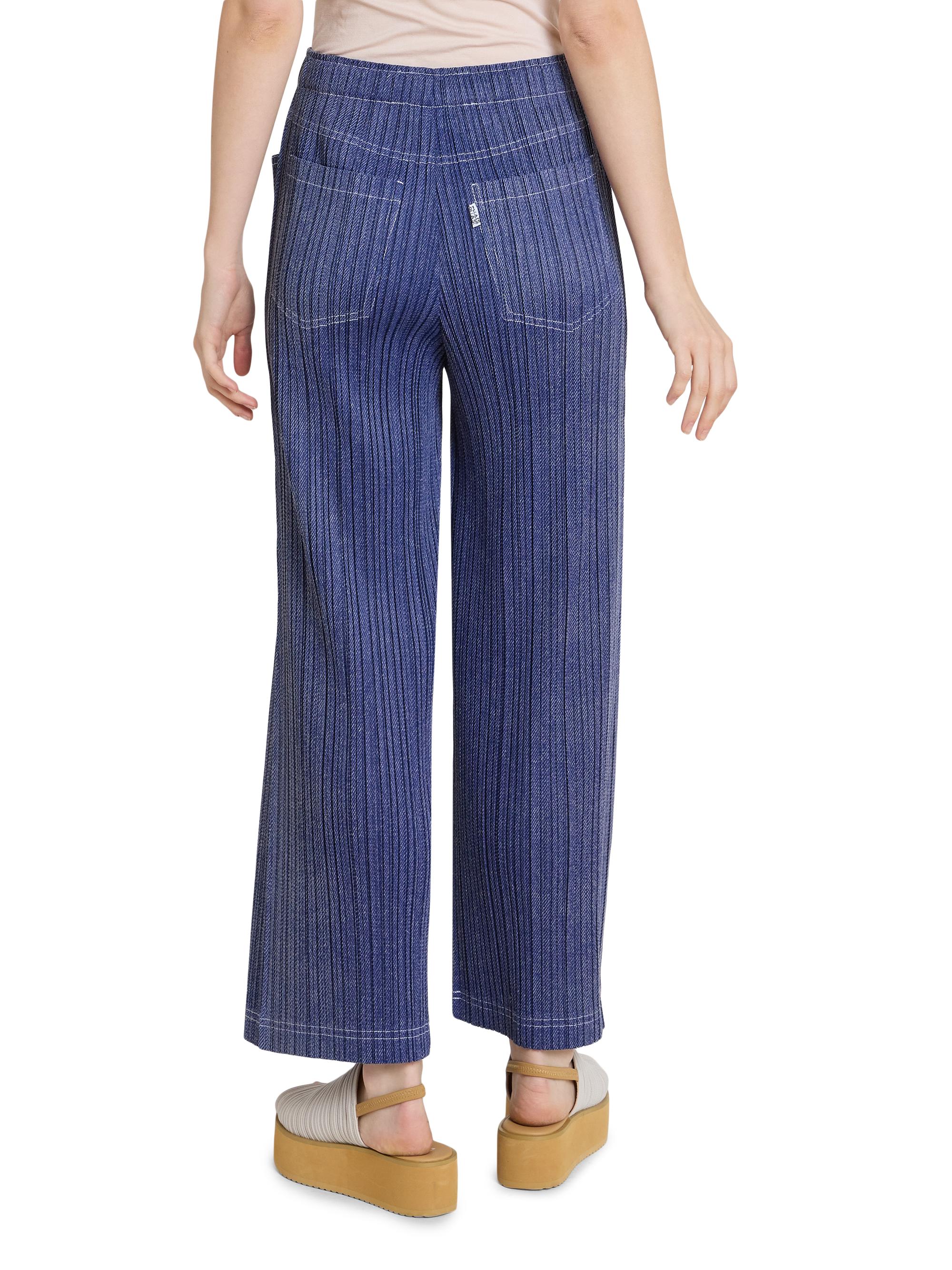 Pleats Please Issey Miyake Women's Denim-Look Plissé Pants - Navy | Thumbnail 5
