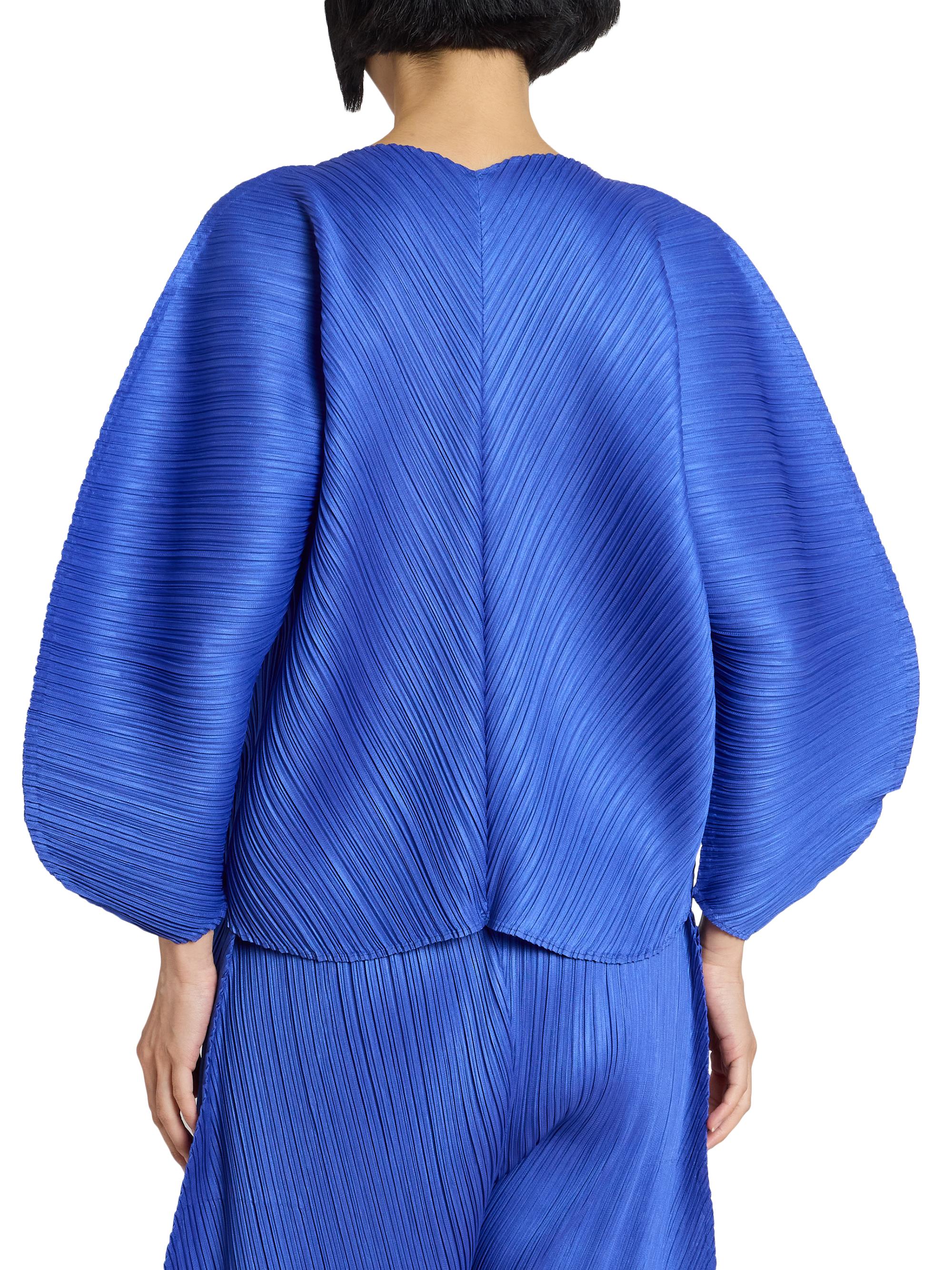 Pleats Please Issey Miyake Women's Coast Pleated Blouse - Blue | Thumbnail 5