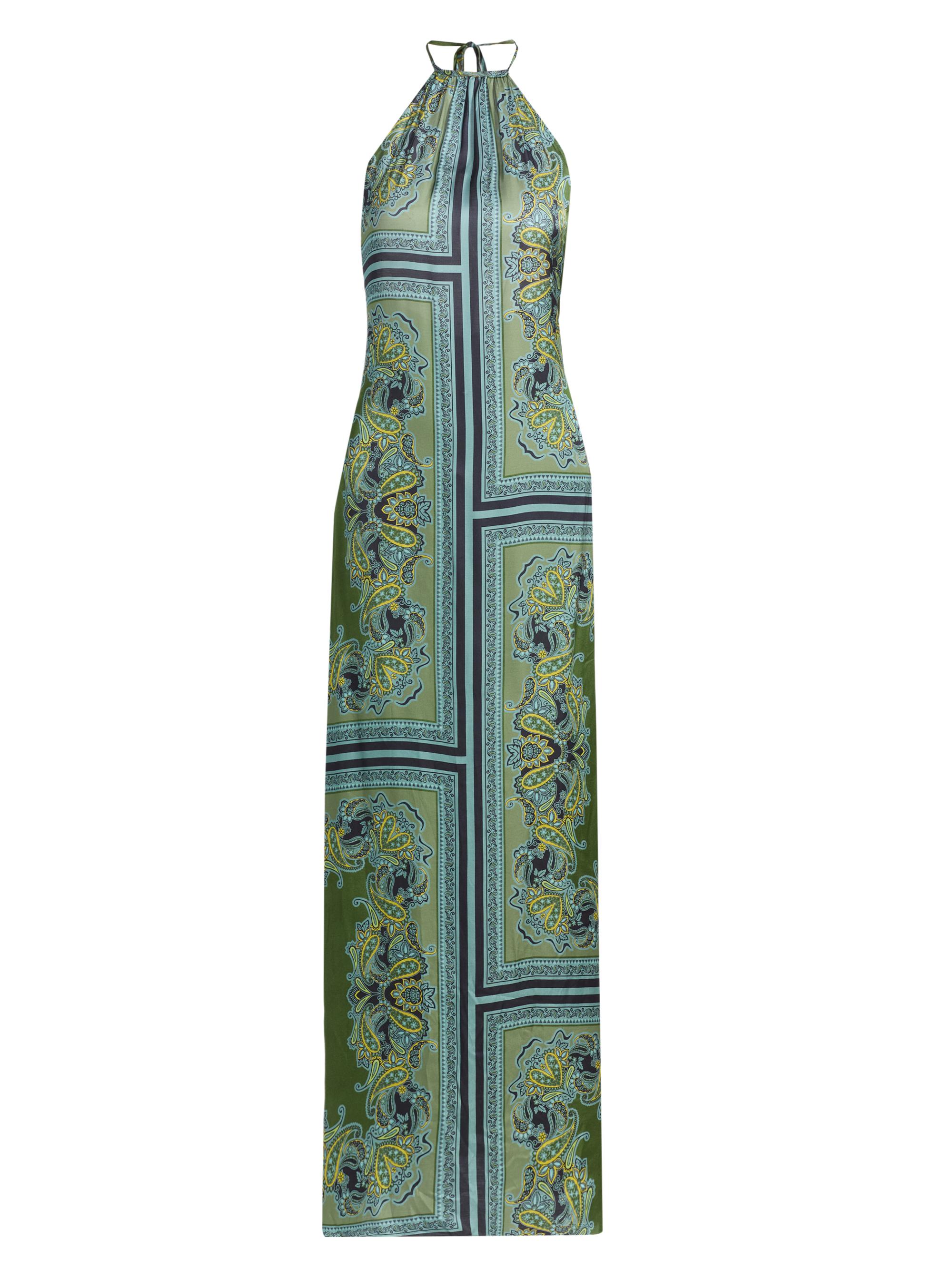 Misa Los Angeles Women's Samantha Paisley Halter Maxi Dress - Moss Scarf
