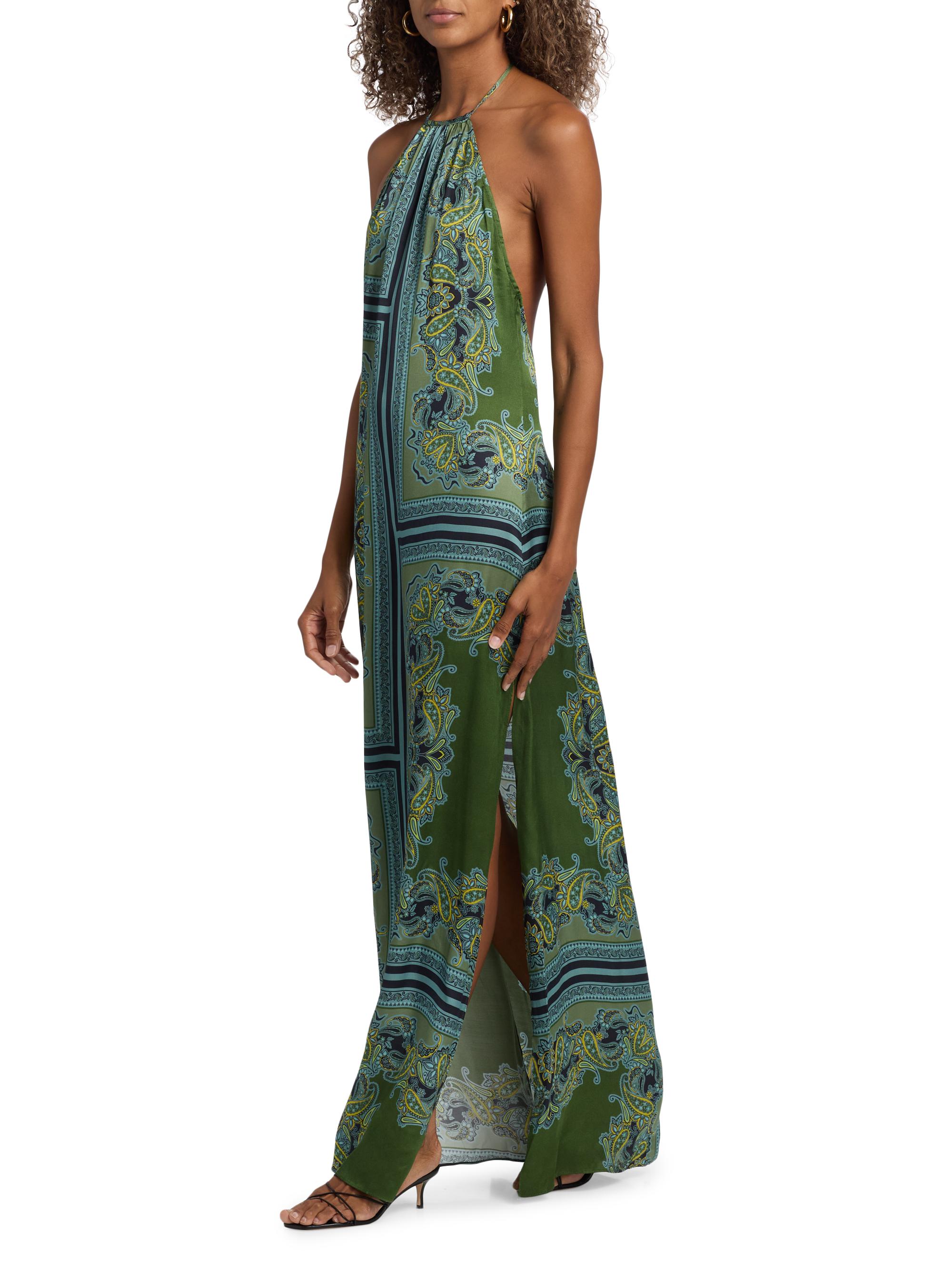 Misa Los Angeles Samantha Paisley Halter Maxi Dress | Saks Fifth