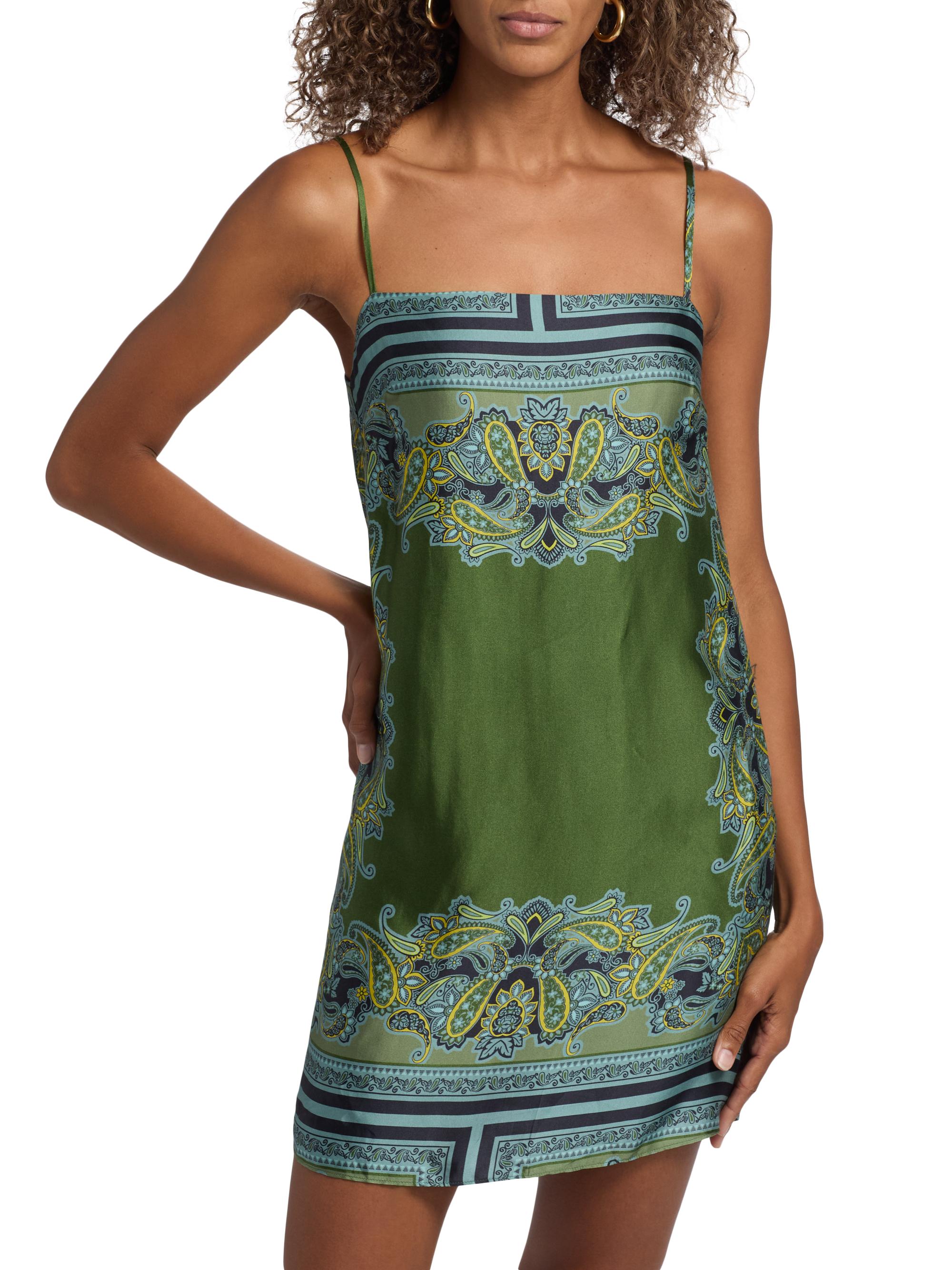 Misa Los Angeles Maxine Paisley Satin Mini-Shiftdress | Saks Fifth