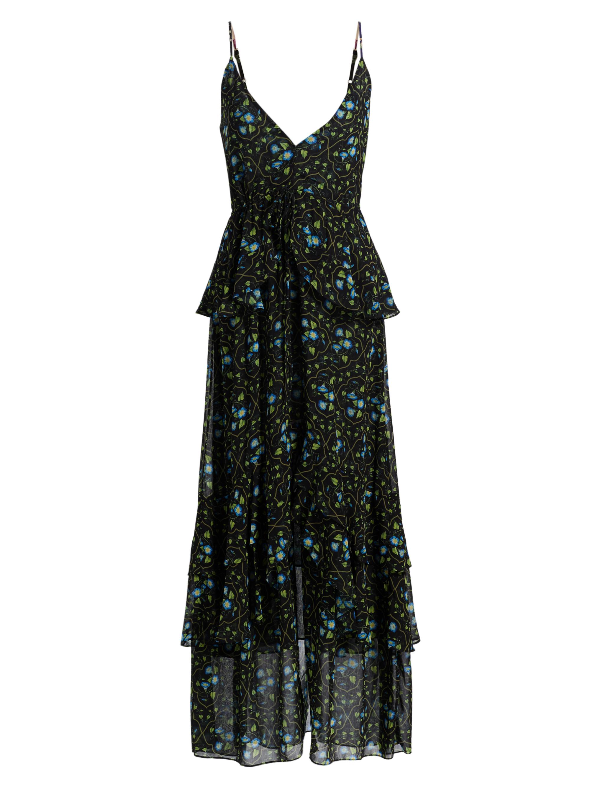 Misa Los Angeles Women's Linda Floral Chiffon Ruffle Maxi Dress - Morning Glory Lattice