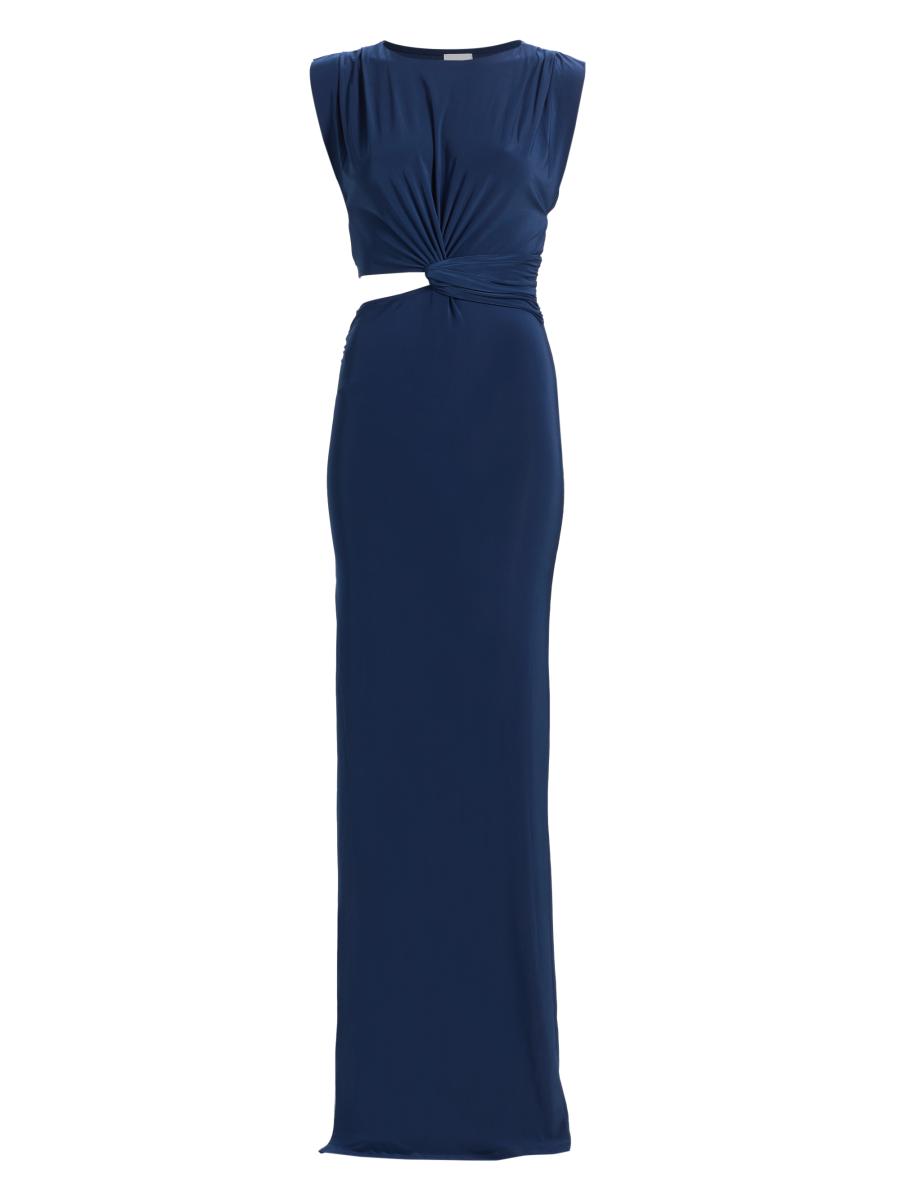 undeniable cut out maxi dress navy Navy Organza Gown - Cutout Maxi Dress - Navy Blue Maxi Dress