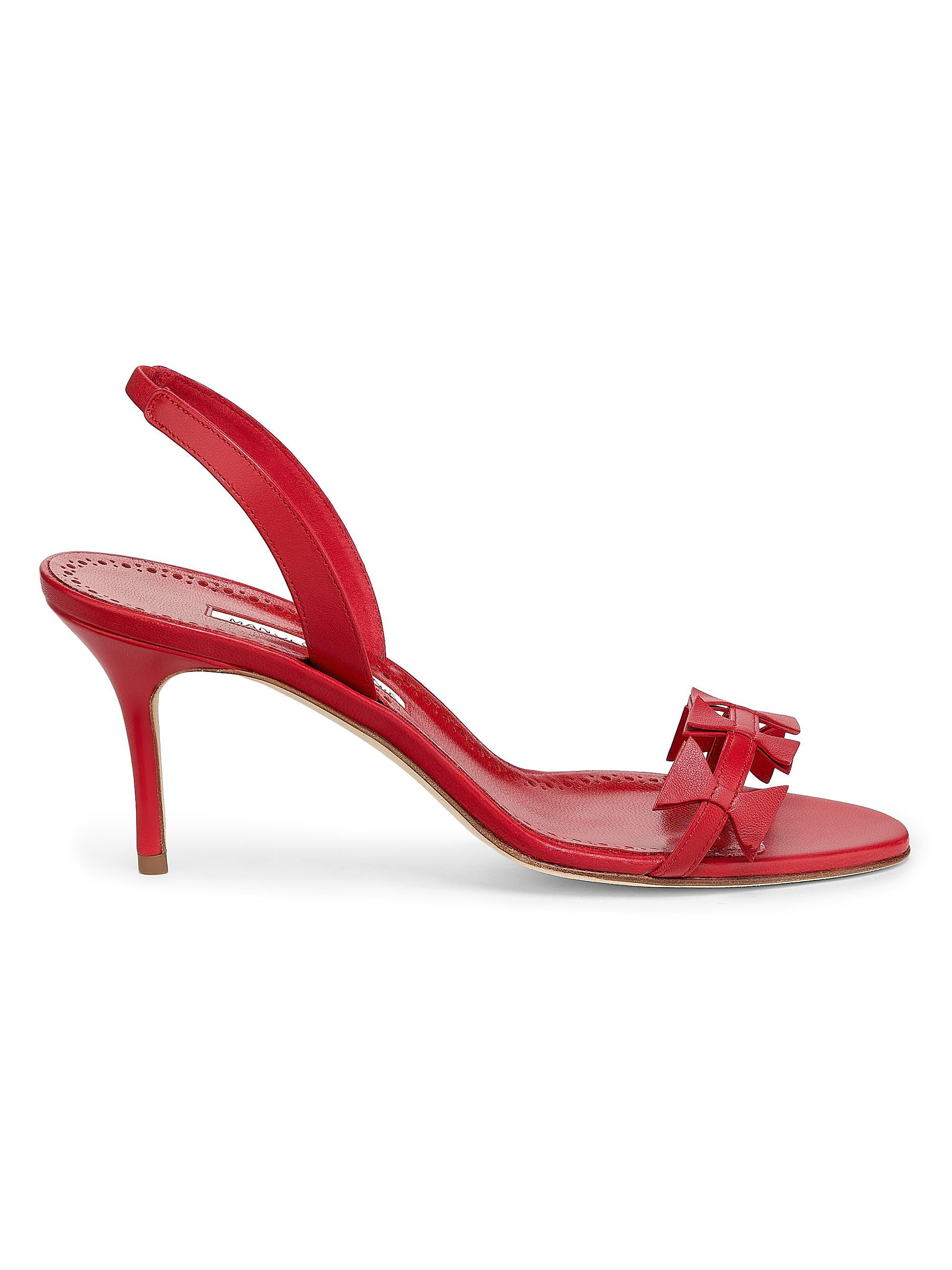Manolo Blahnik Cigaurasli 70MM Leather Slingback Sandals | Saks