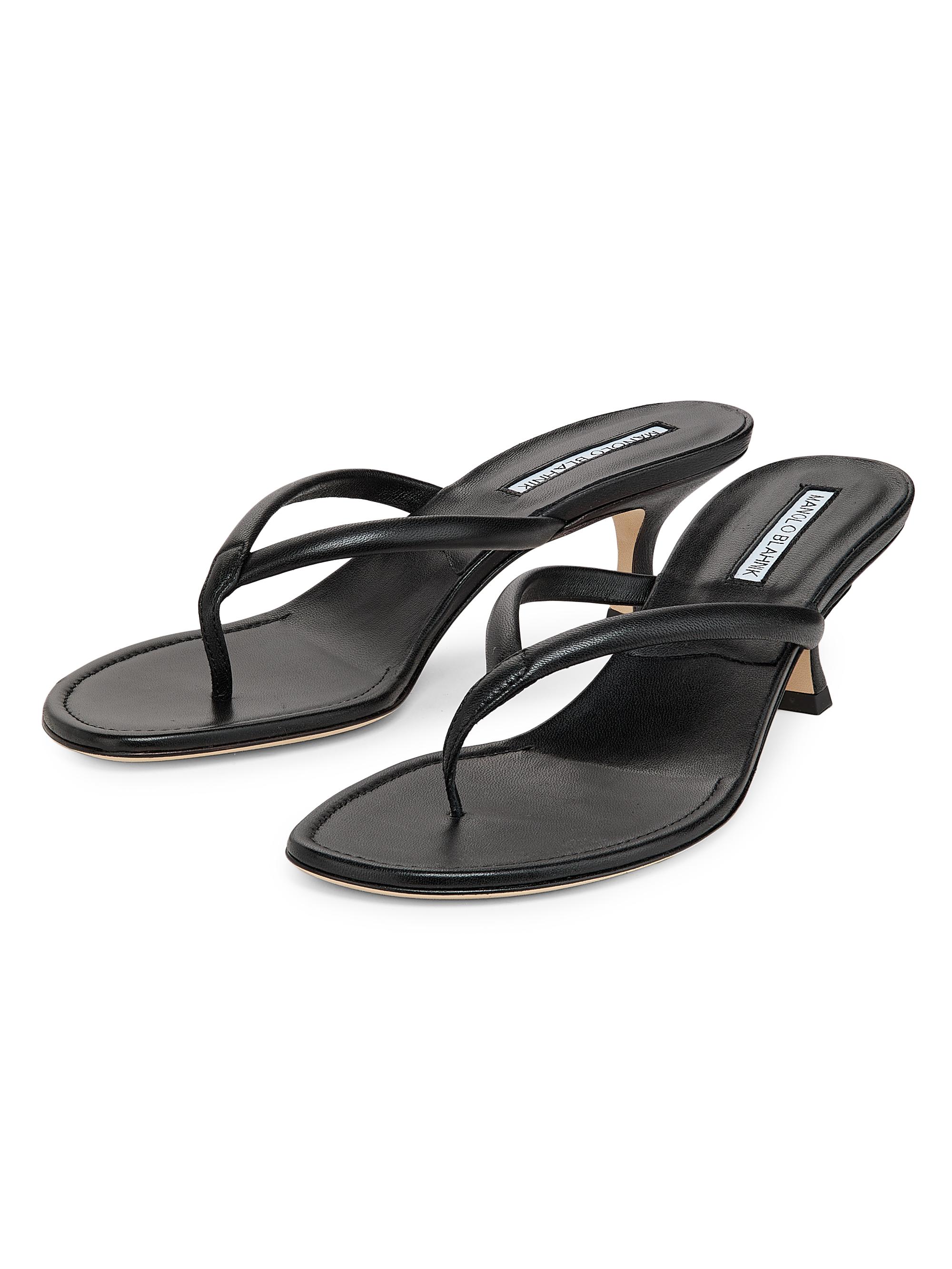 Manolo Blahnik Paterno 50MM Leather Thong Sandals | Saks Fifth Avenue
