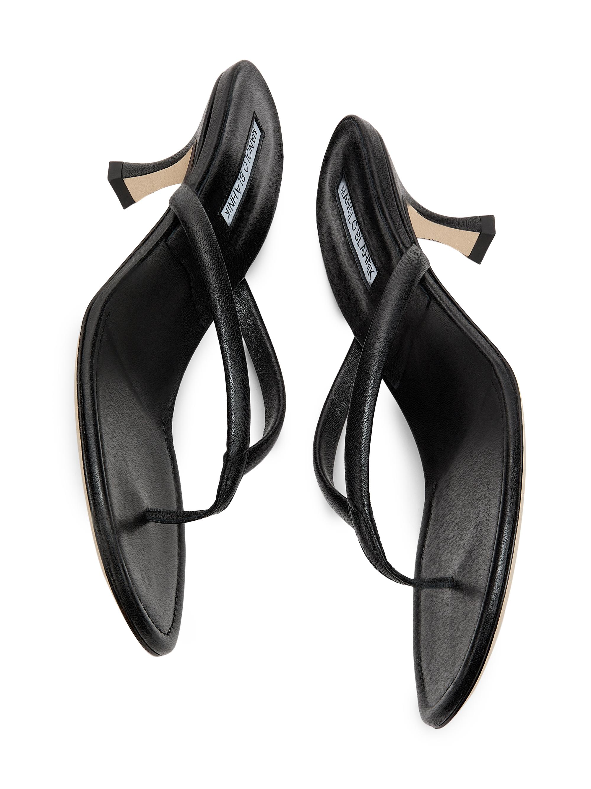 Manolo Blahnik Paterno 50MM Leather Thong Sandals | Saks Fifth Avenue
