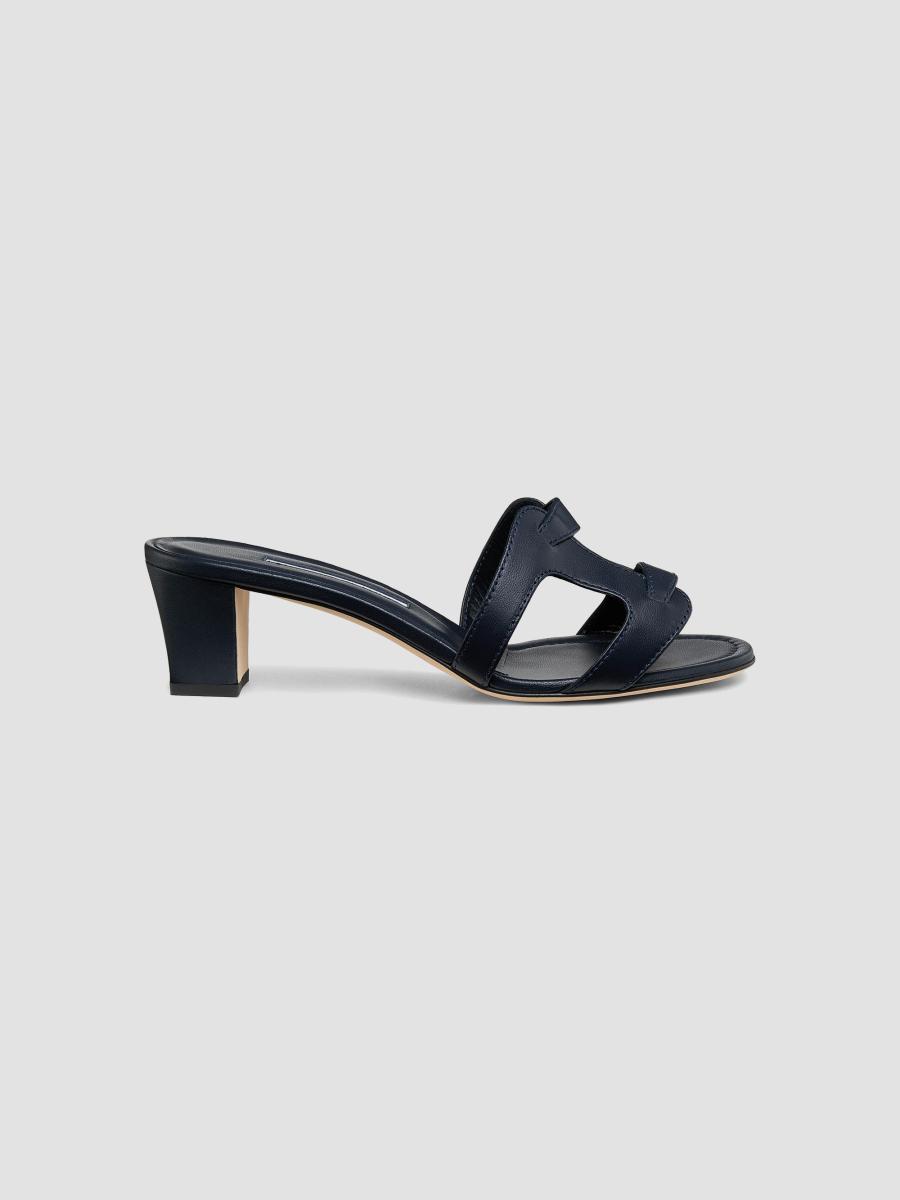 Manolo Blahnik Grellanu 50MM Leather Block-Heel Sandals | Saks