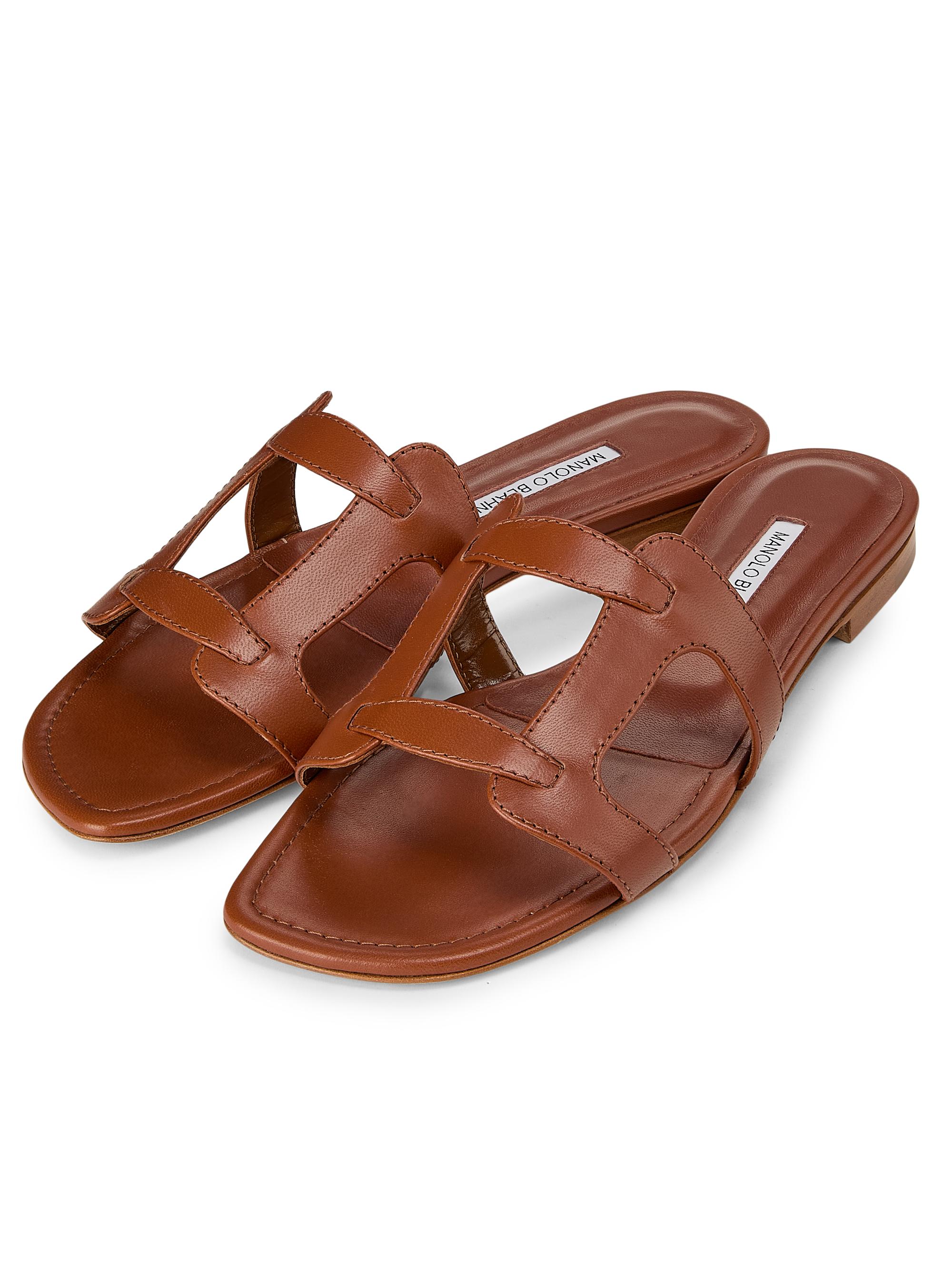 Manolo Blahnik Grellanuflat Leather Sandals | Saks Fifth Avenue