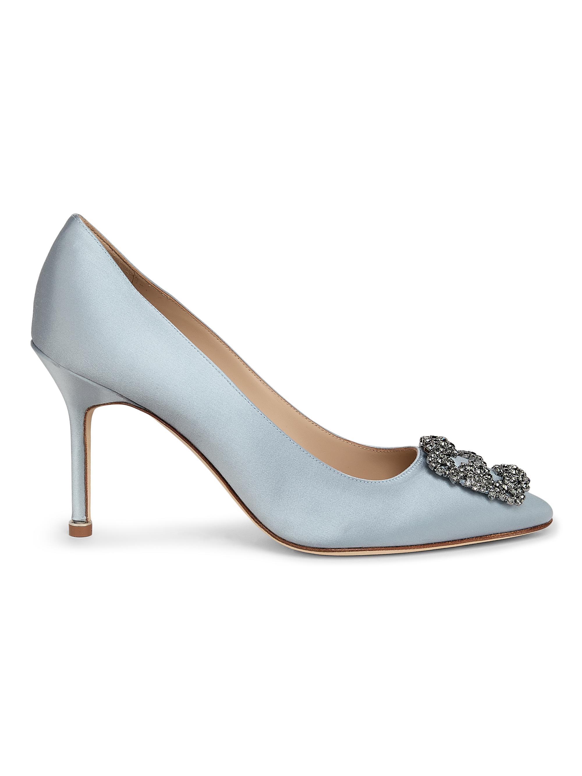 Manolo Blahnik Hangisi 90MM Embellished Satin Pumps | Saks Fifth