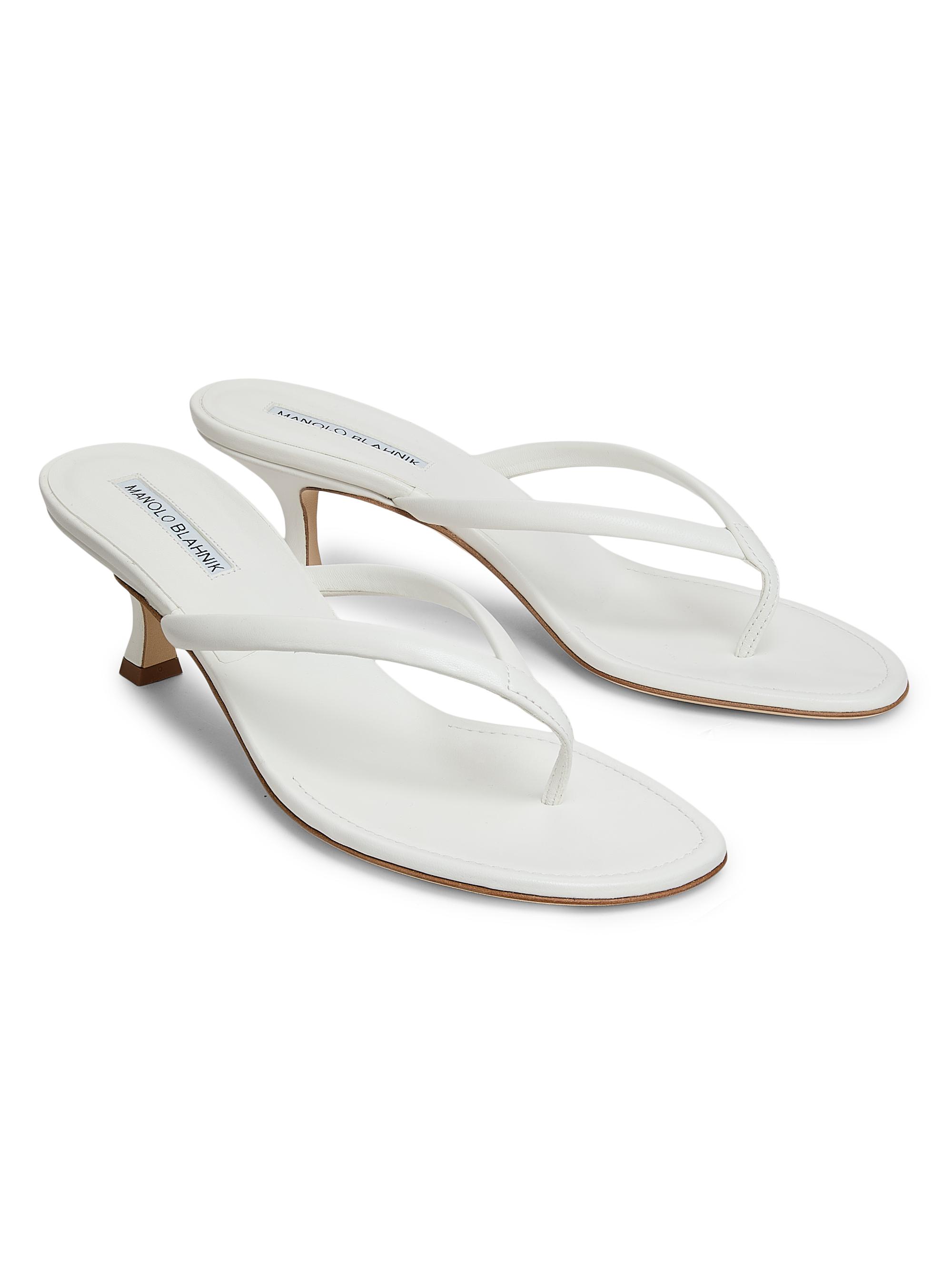 Manolo Blahnik Paterno 50MM Leather Sandals | Saks Fifth Avenue