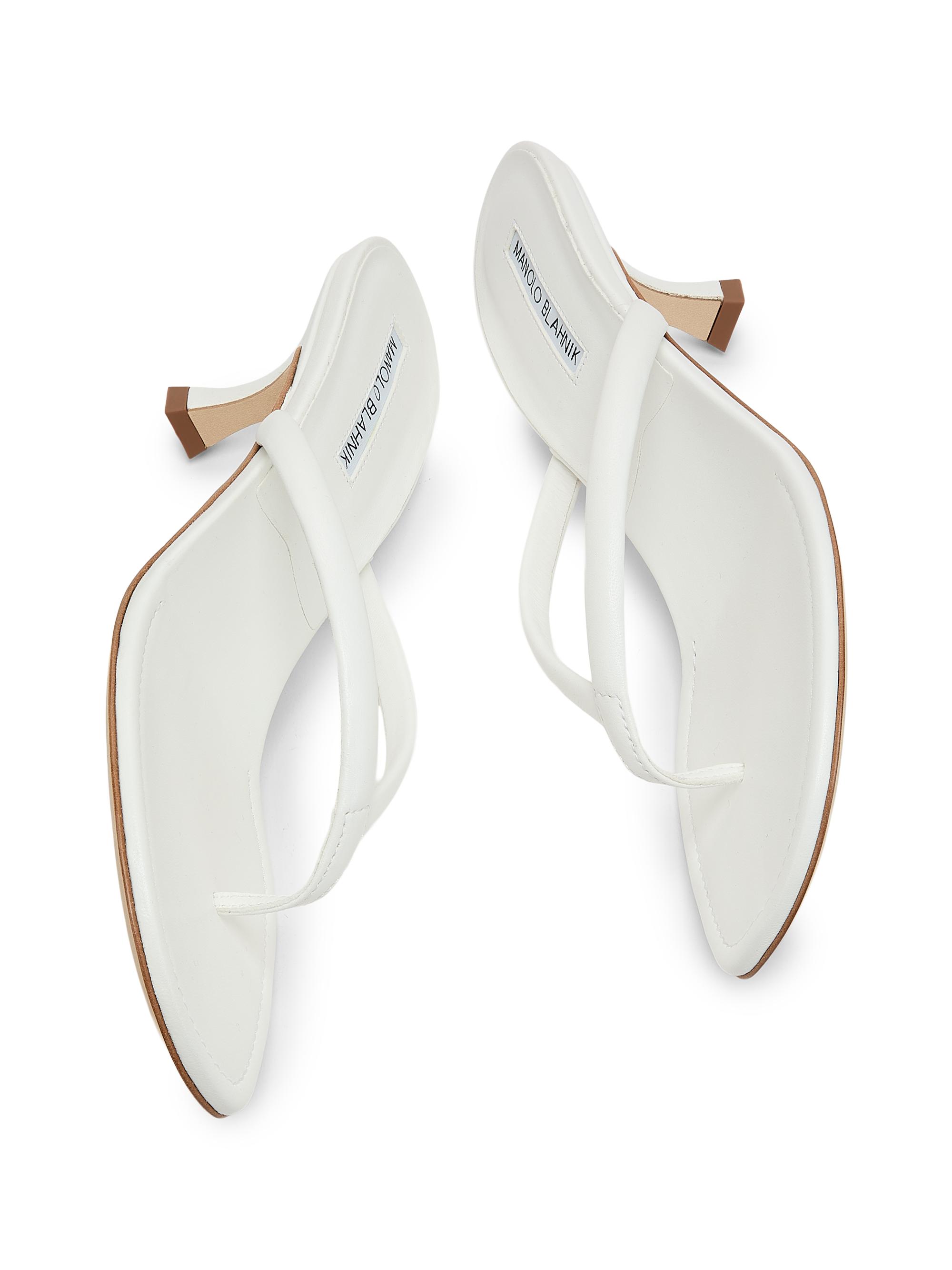 Manolo Blahnik Paterno 50MM Leather Sandals | Saks Fifth Avenue