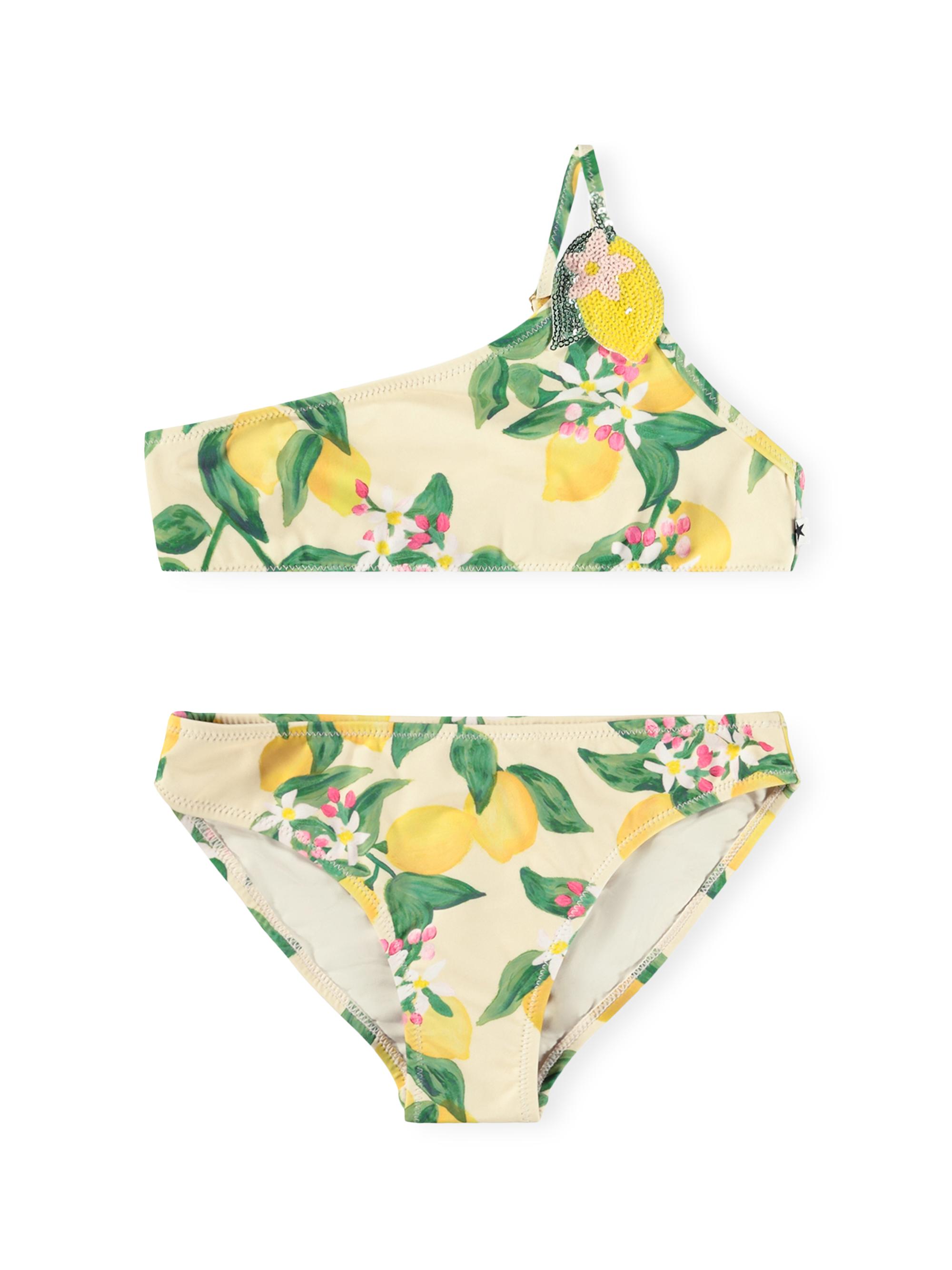 Molo Little Girl's & Girl's One-Shoulder Lemon-Print 2-Piece Swimsuit - Citrus