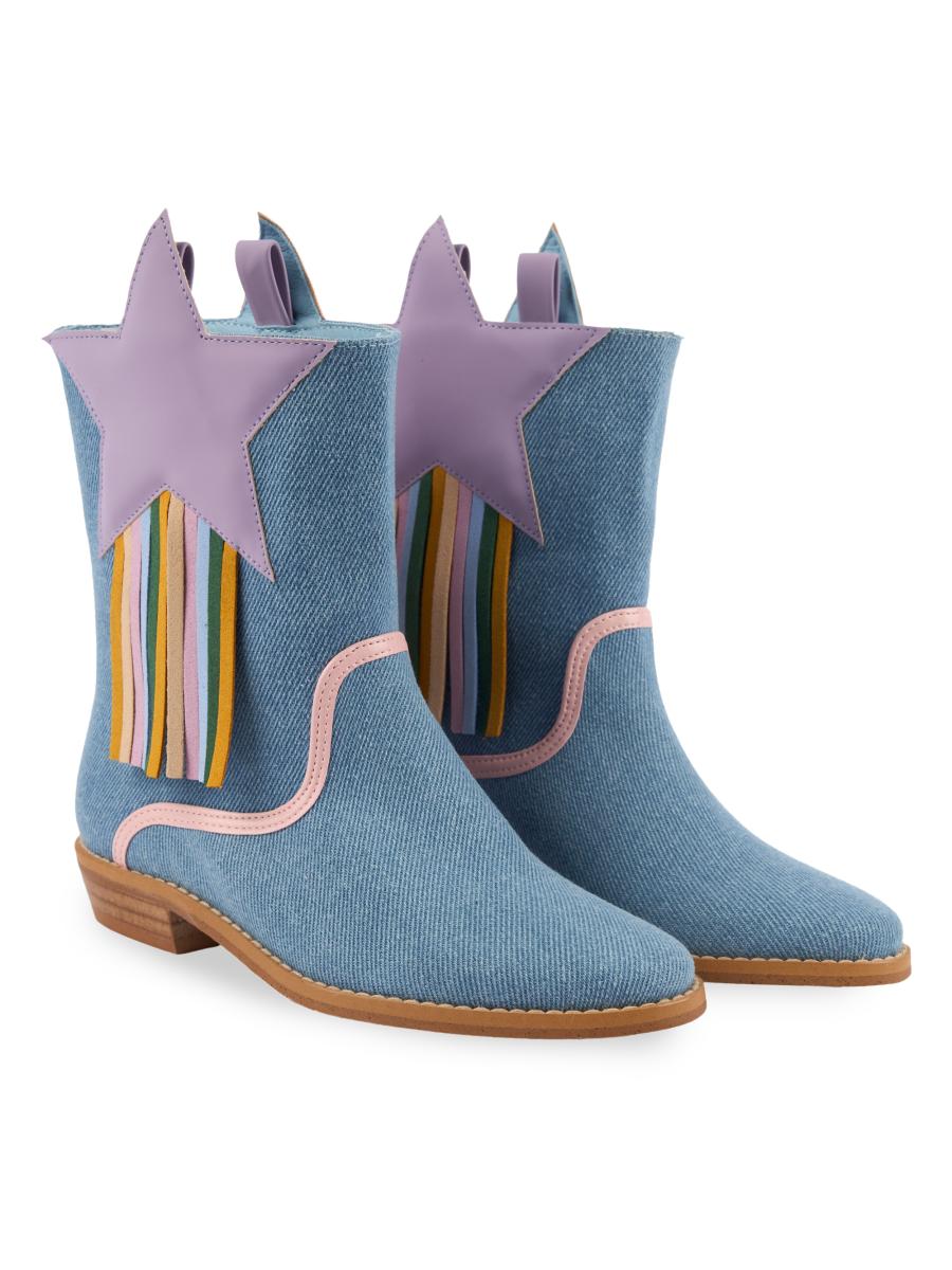 Stella McCartney Little Girl's & Girl's Star-Embroidered Denim