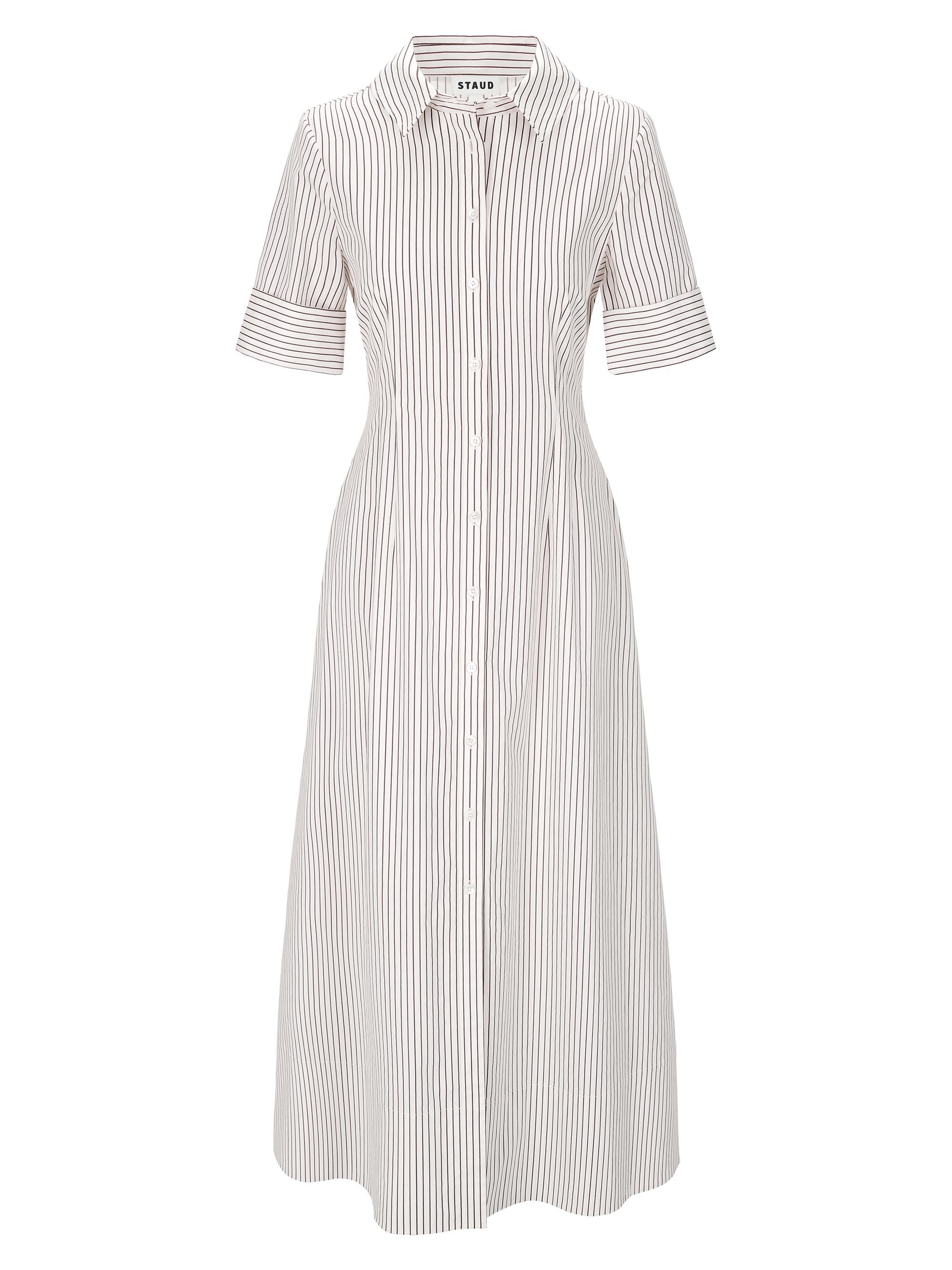 Joan Striped Stretch-Cotton Maxi-Shirtdress