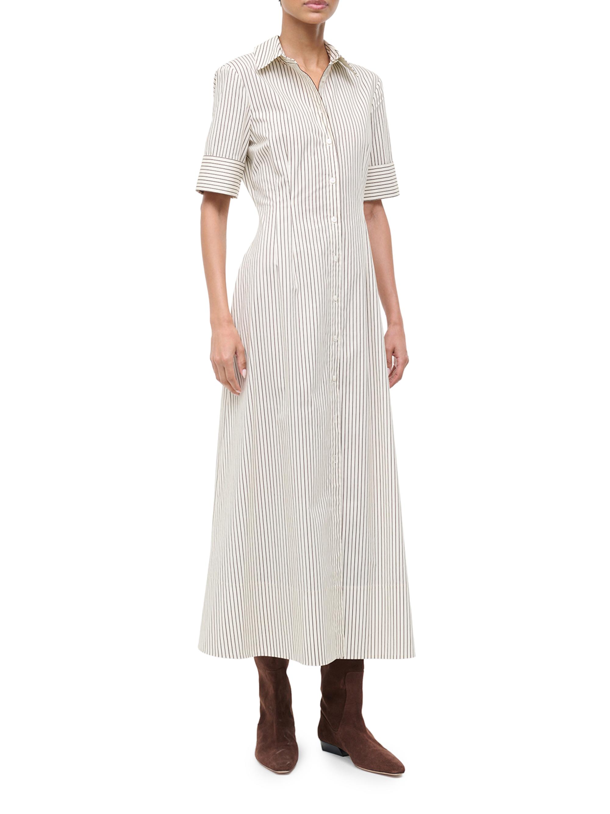 Staud Joan Striped Stretch-Cotton Maxi Shirtdress | Saks Fifth Avenue