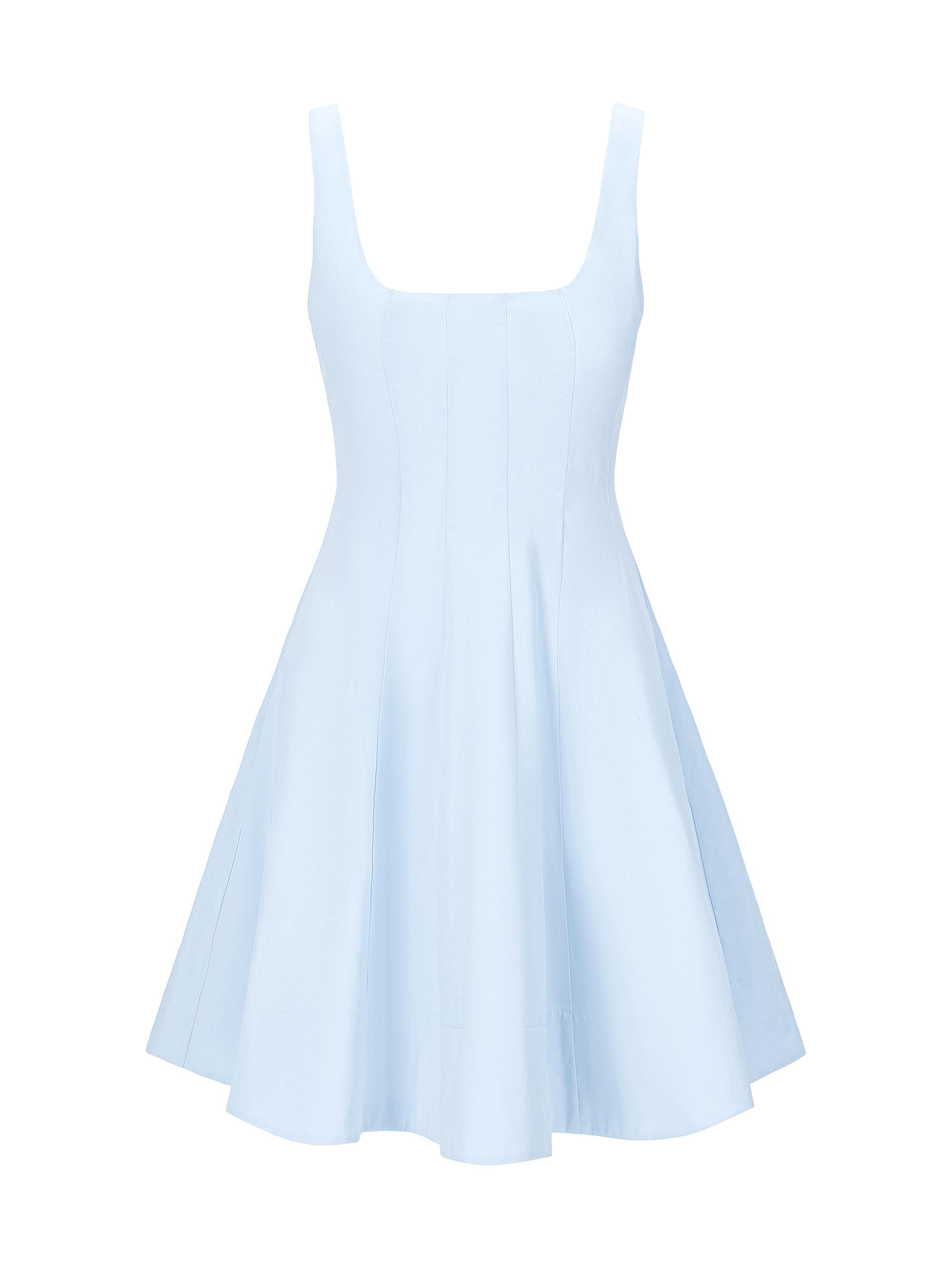 Staud Women's Wells Stretch-Cotton A-Line Minidress - Glacier