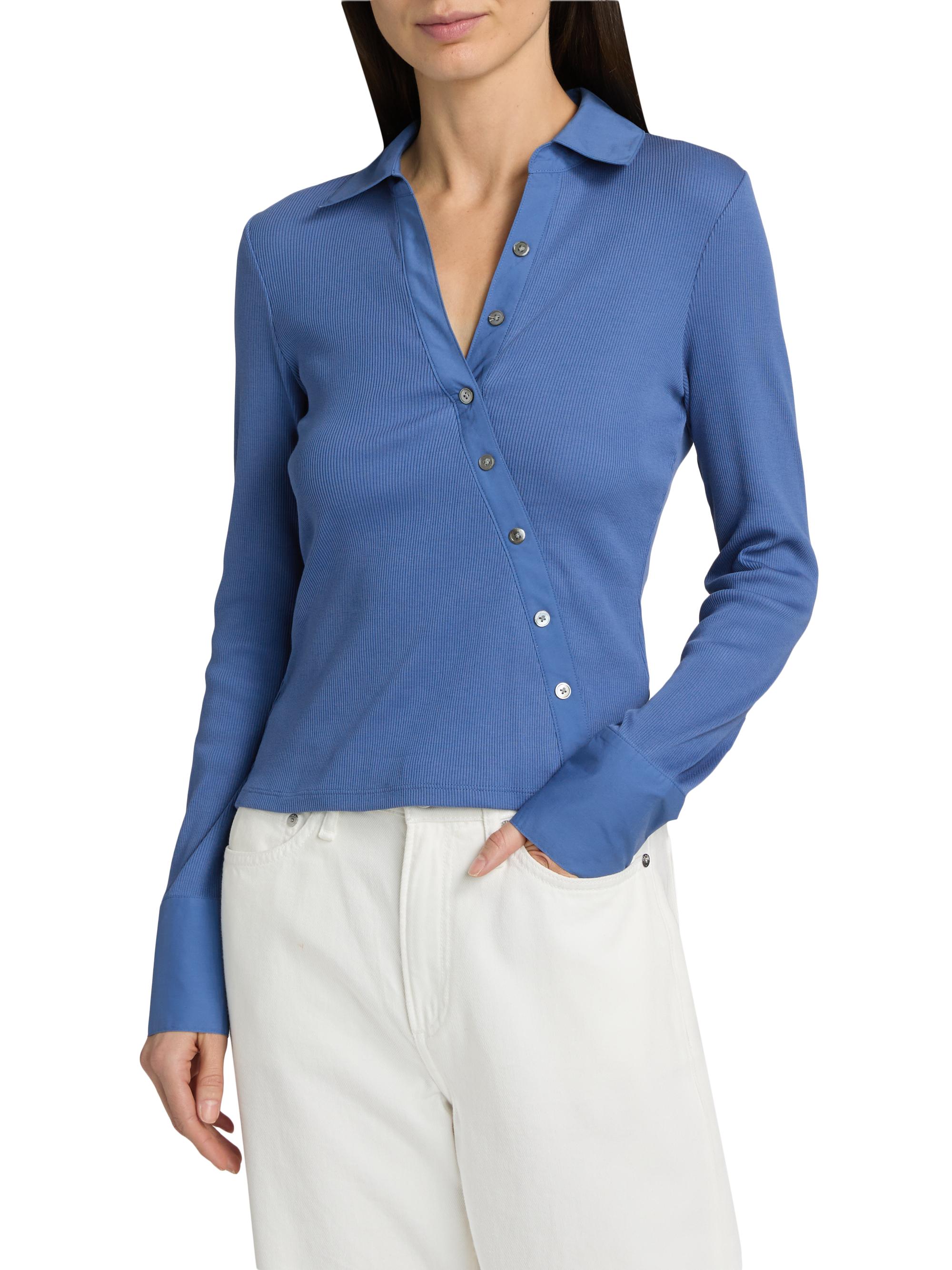 Veronica Beard Brenner Cotton Asymmetric Shirt | Saks Fifth Avenue