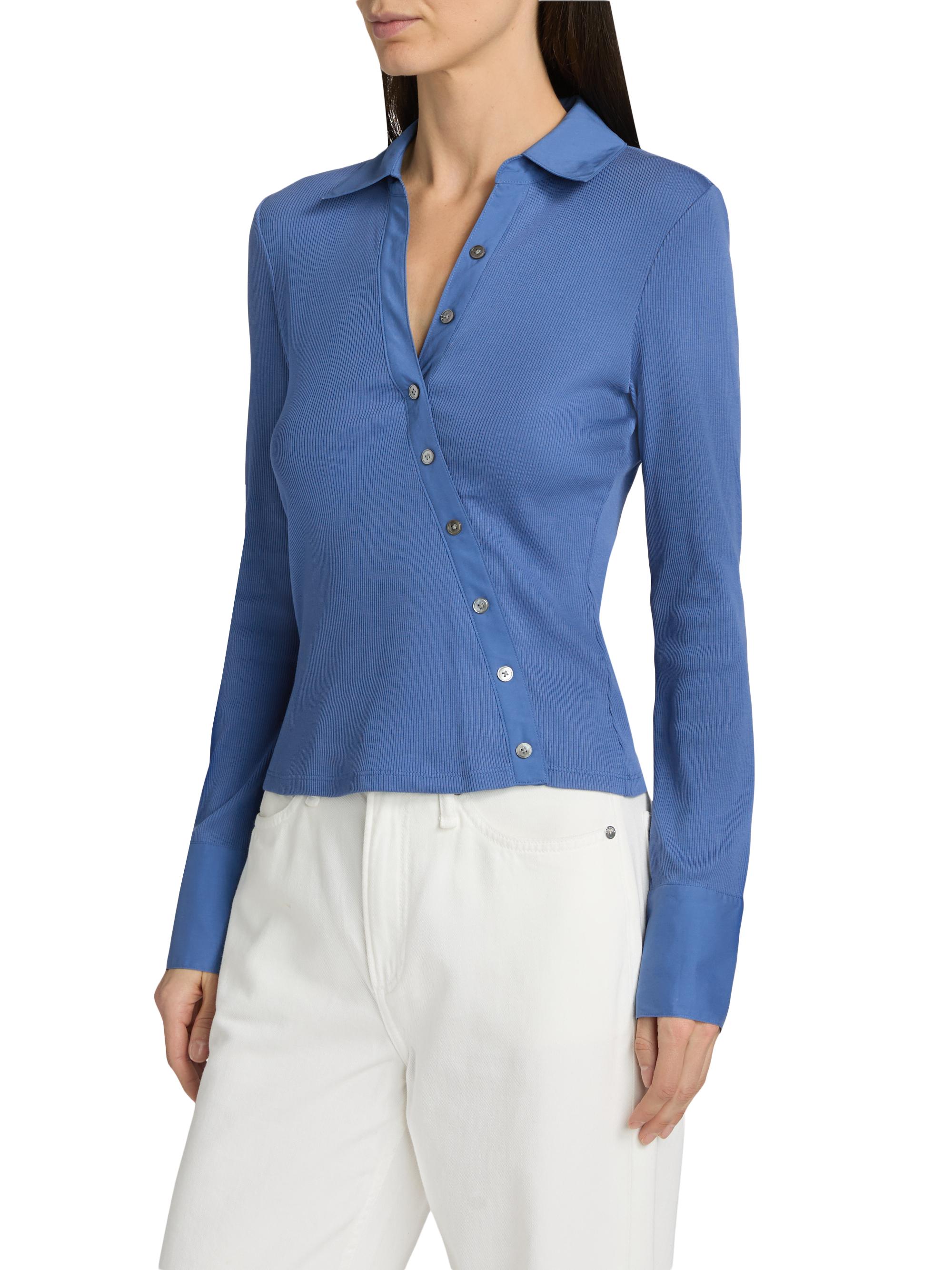Veronica Beard Brenner Cotton Asymmetric Shirt | Saks Fifth Avenue