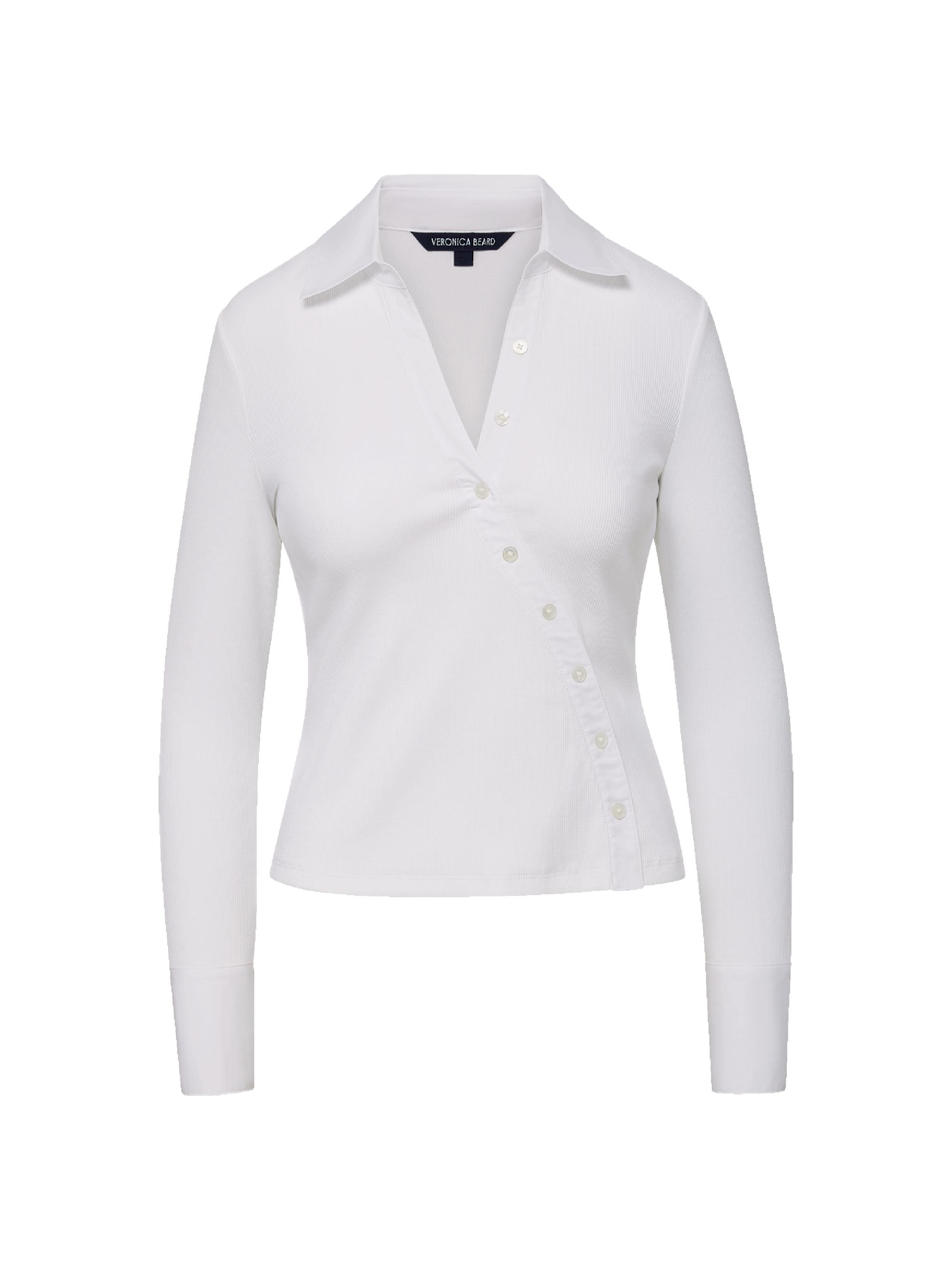 Veronica Beard Women's Brenner Cotton Asymmetric Shirt - White