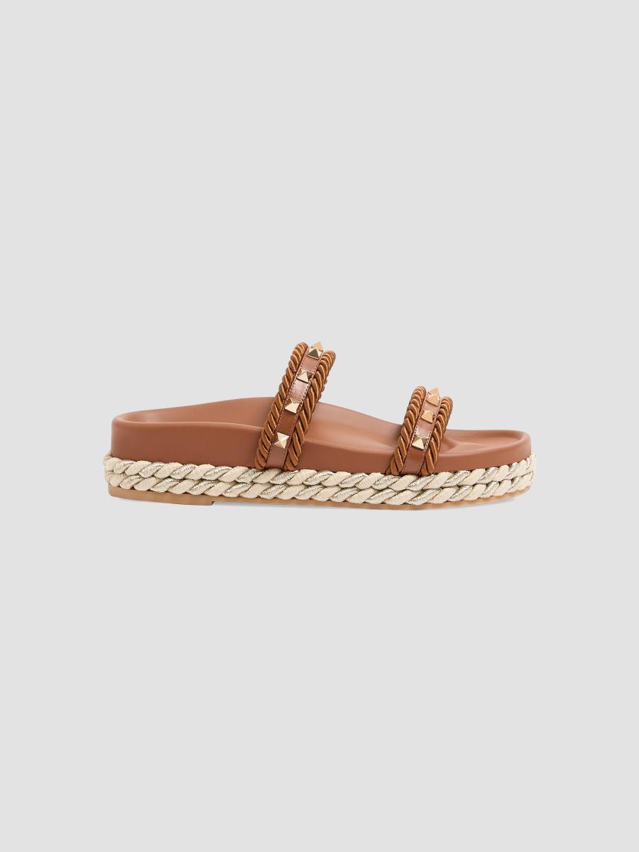 Valentino Garavani Rockstud Slide 20MM Sandals in Calfskin | Saks