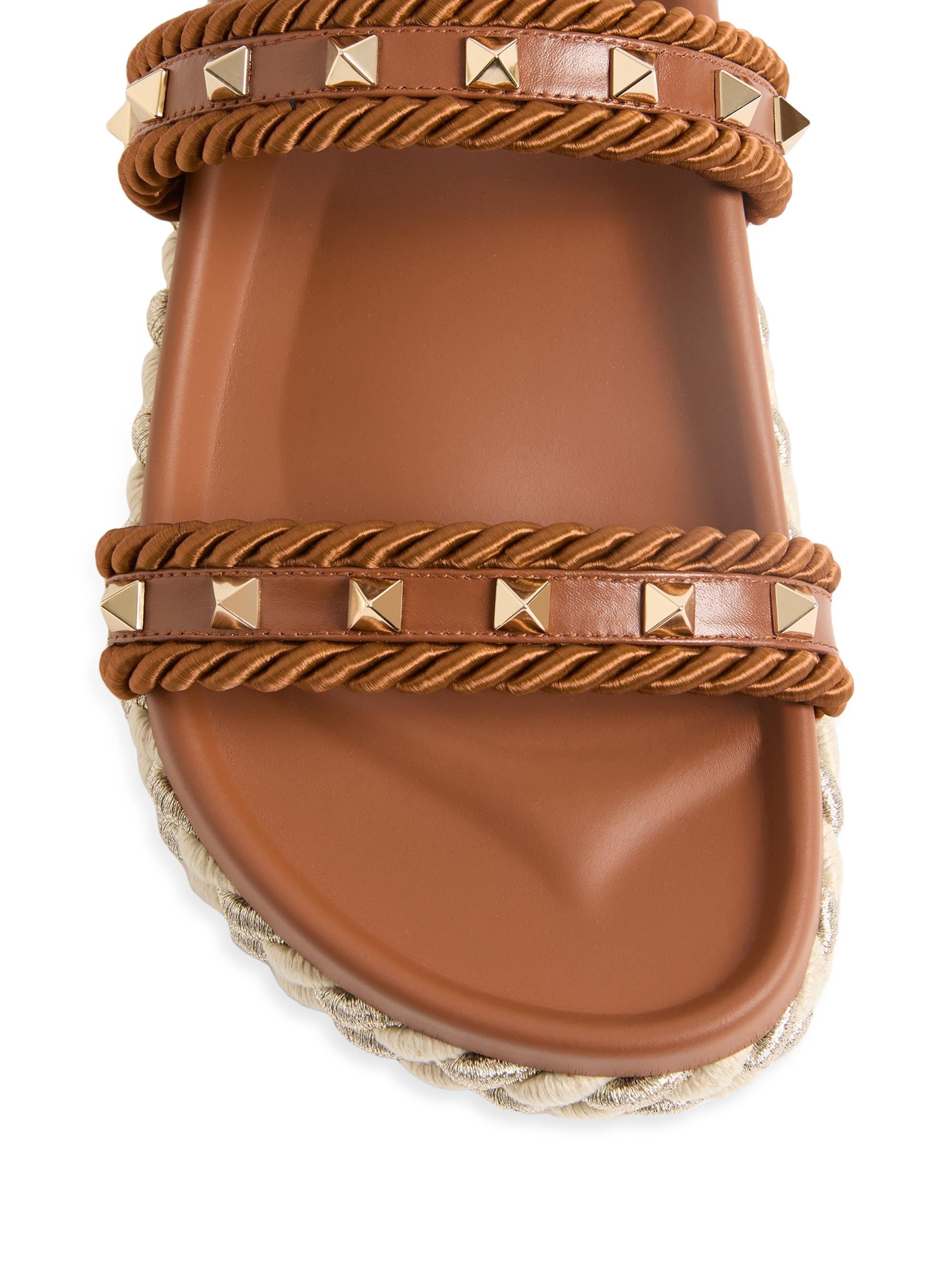 Valentino Garavani Rockstud Slide 20MM Sandals in Calfskin | Saks