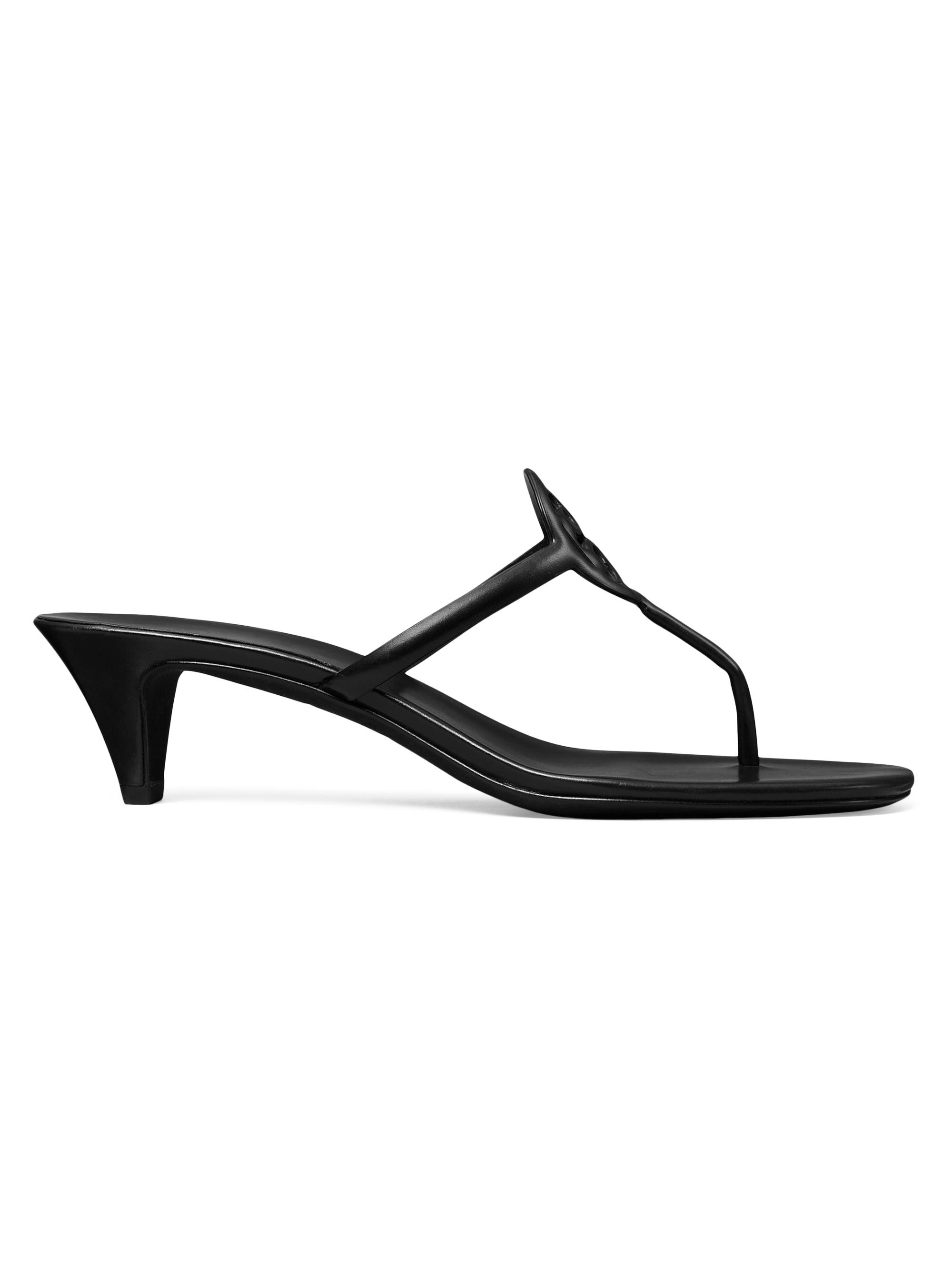 Tory Burch Women's Miller 50MM Leather Sandals - Perfect Black