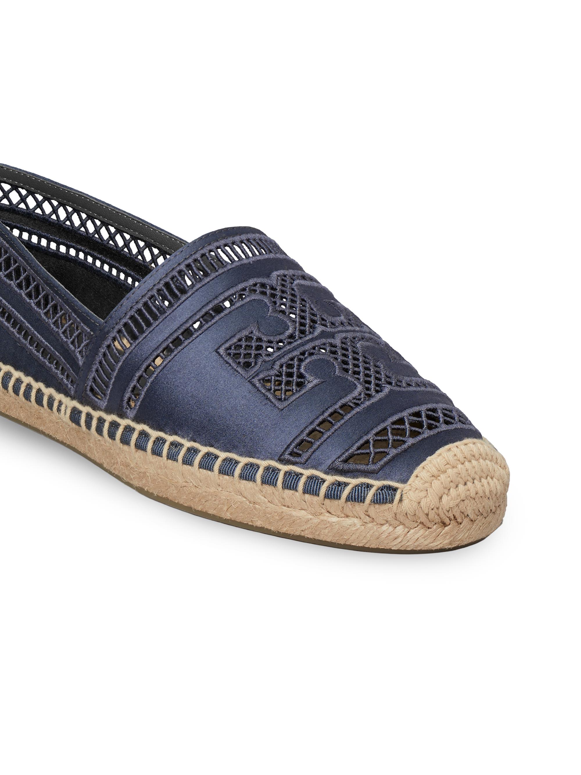 Tory Burch Open-Weave Satin Espadrilles | Saks Fifth Avenue