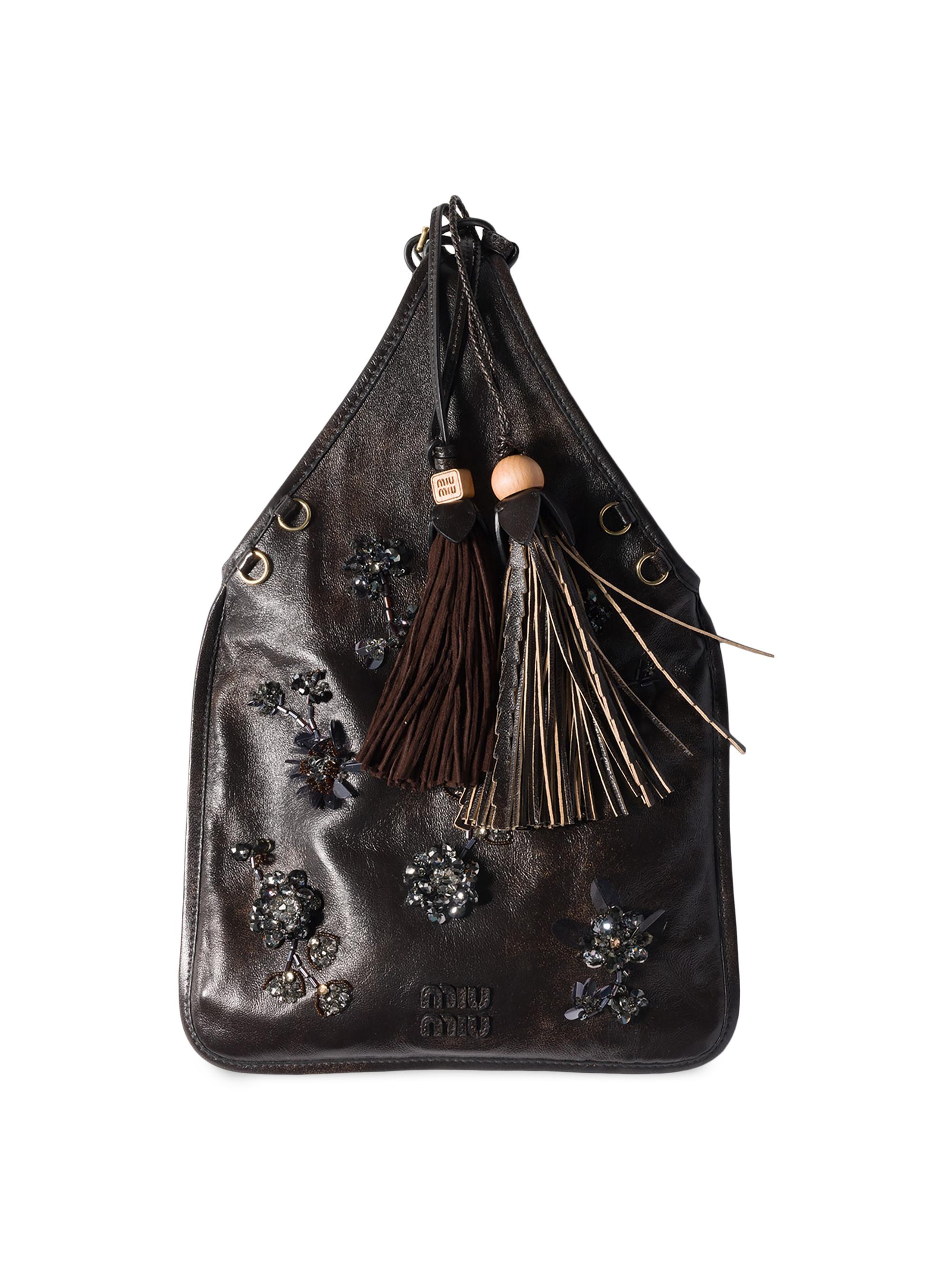 Miu Miu Suede Top Handle Bag with Trick | Saks Fifth Avenue