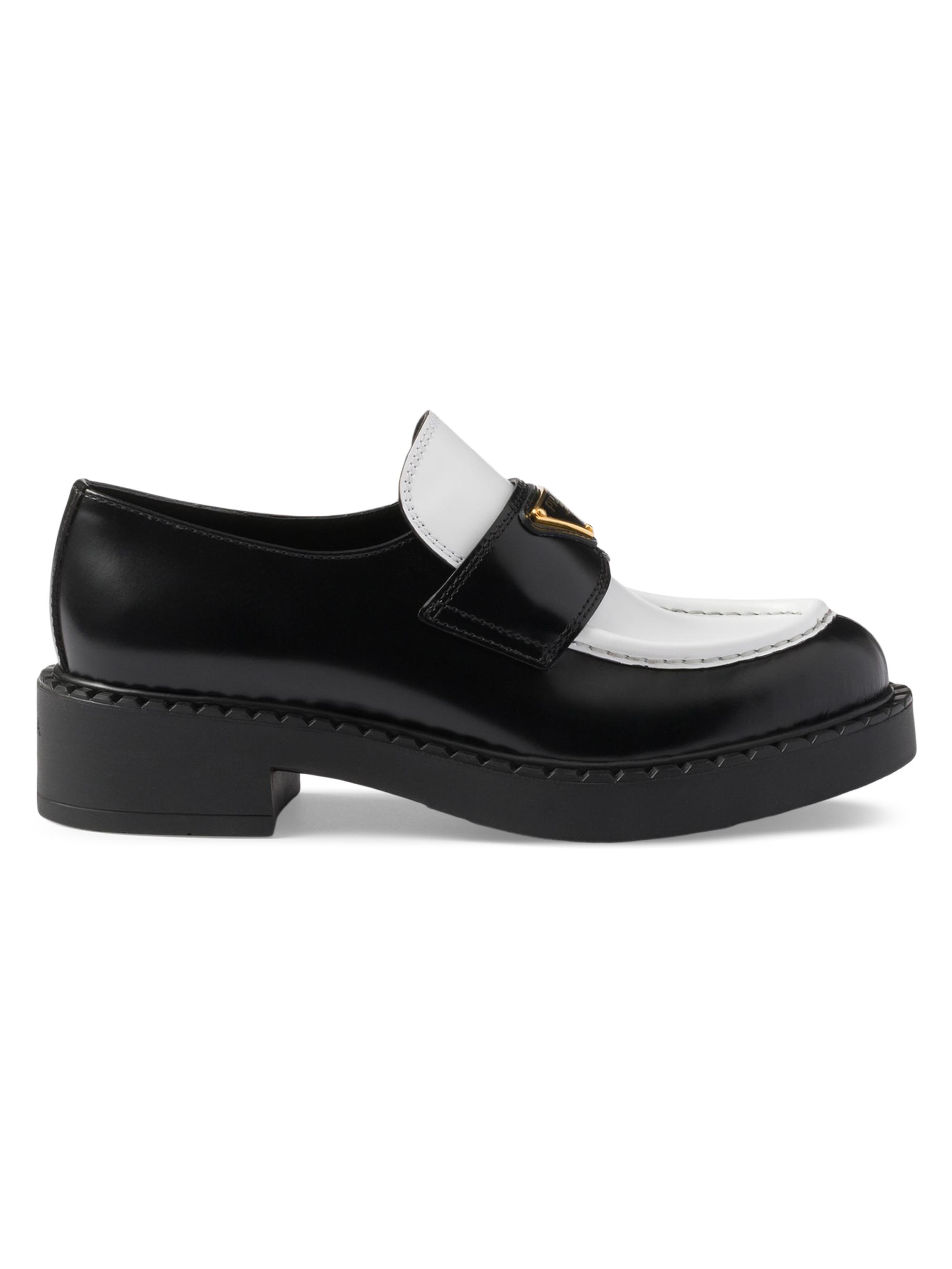 Prada Women's Brushed Leather Loafers | Saks Fifth Avenue