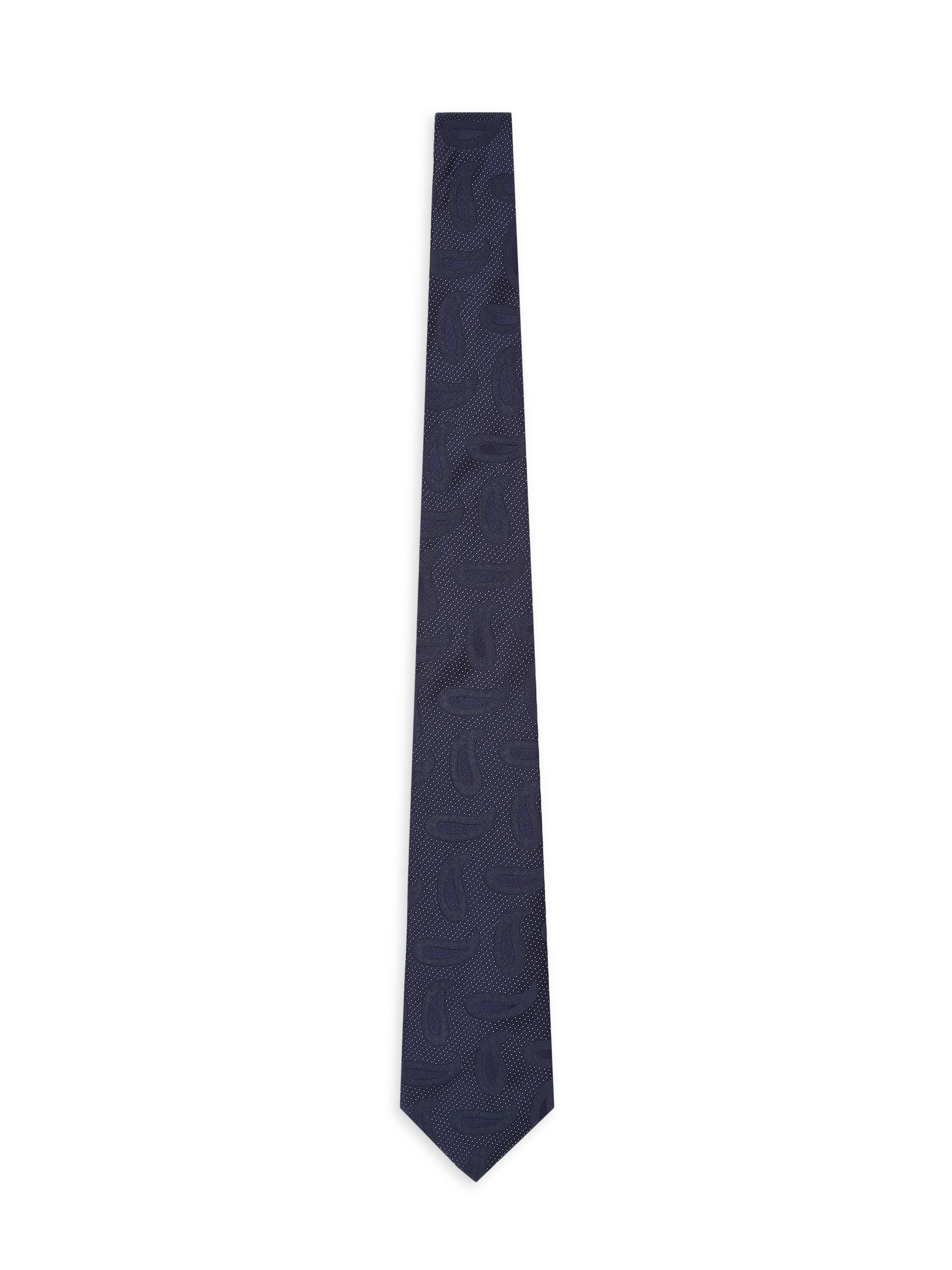 Giorgio Armani Men's Jacquard Silk Tie - Blu Notte