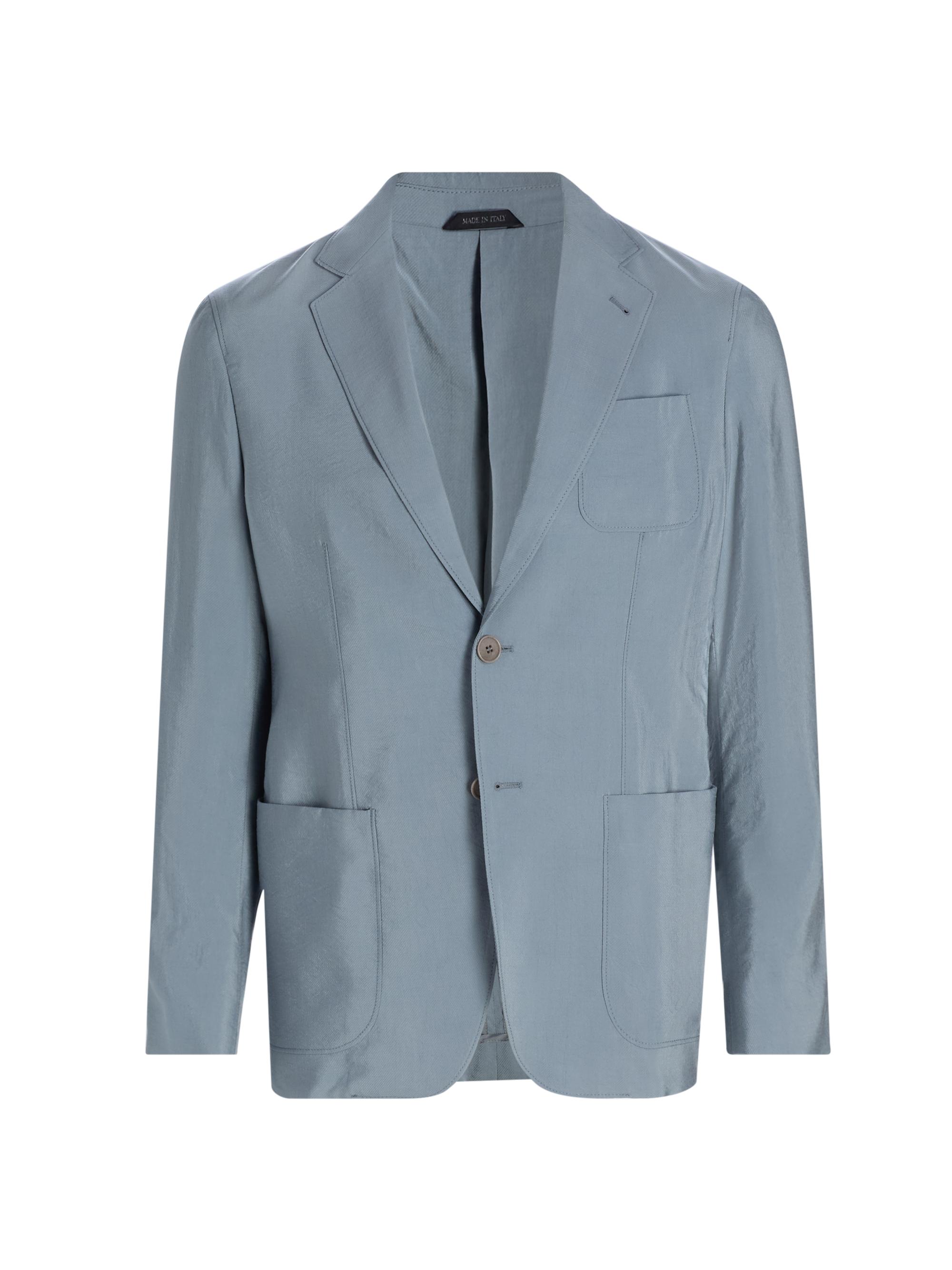 Giorgio Armani Men's Silk-Nylon Single-Breasted Blazer - Solid Dark