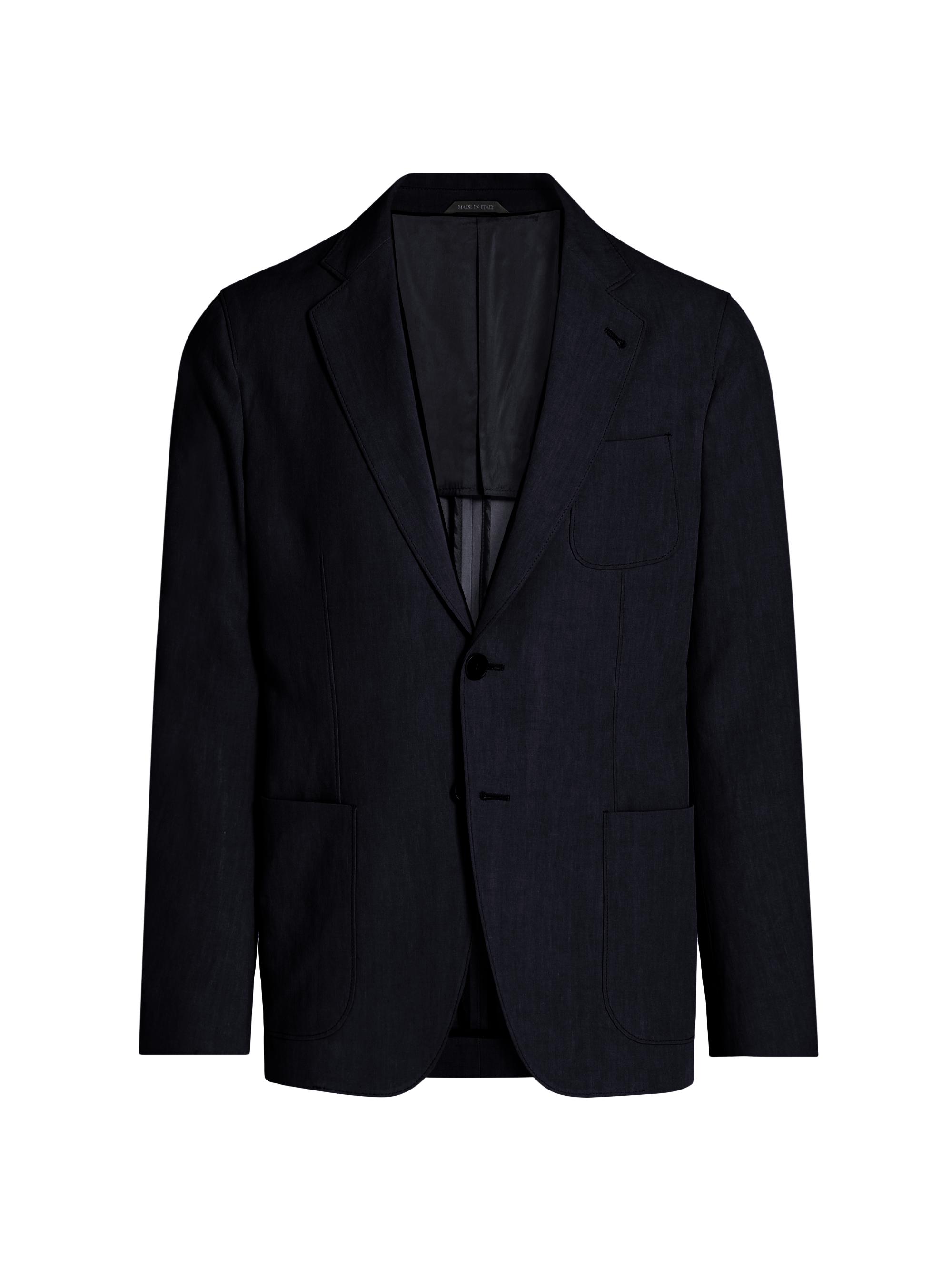 EMPORIO ARMANI ダークネイビー テーラードジャケット Emporio Armani Icon Nylon Stretch Blazer | Saks Fifth Avenue