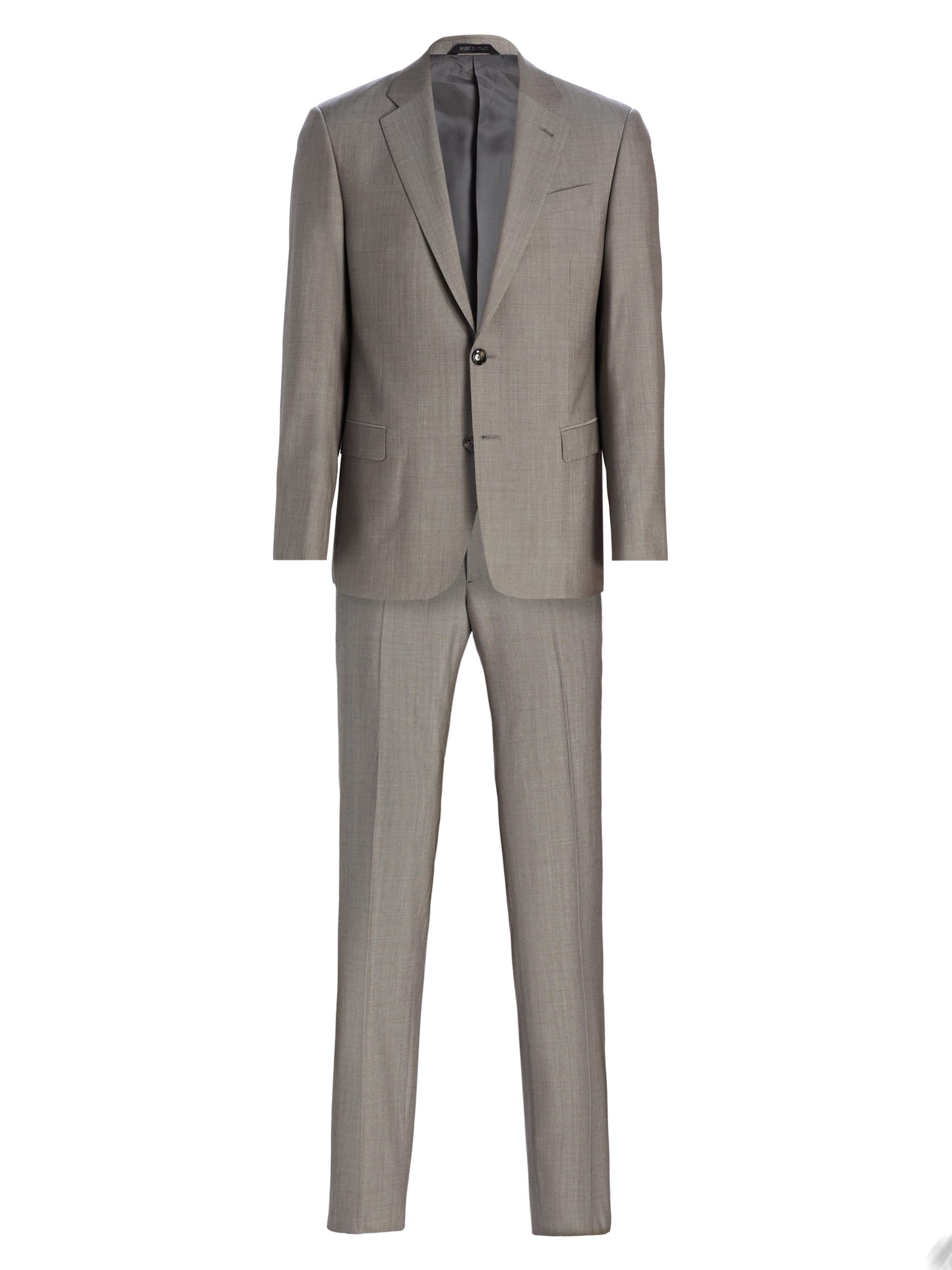Giorgio Armani Men's Virgin Wool Single-Breasted Suit - Brown