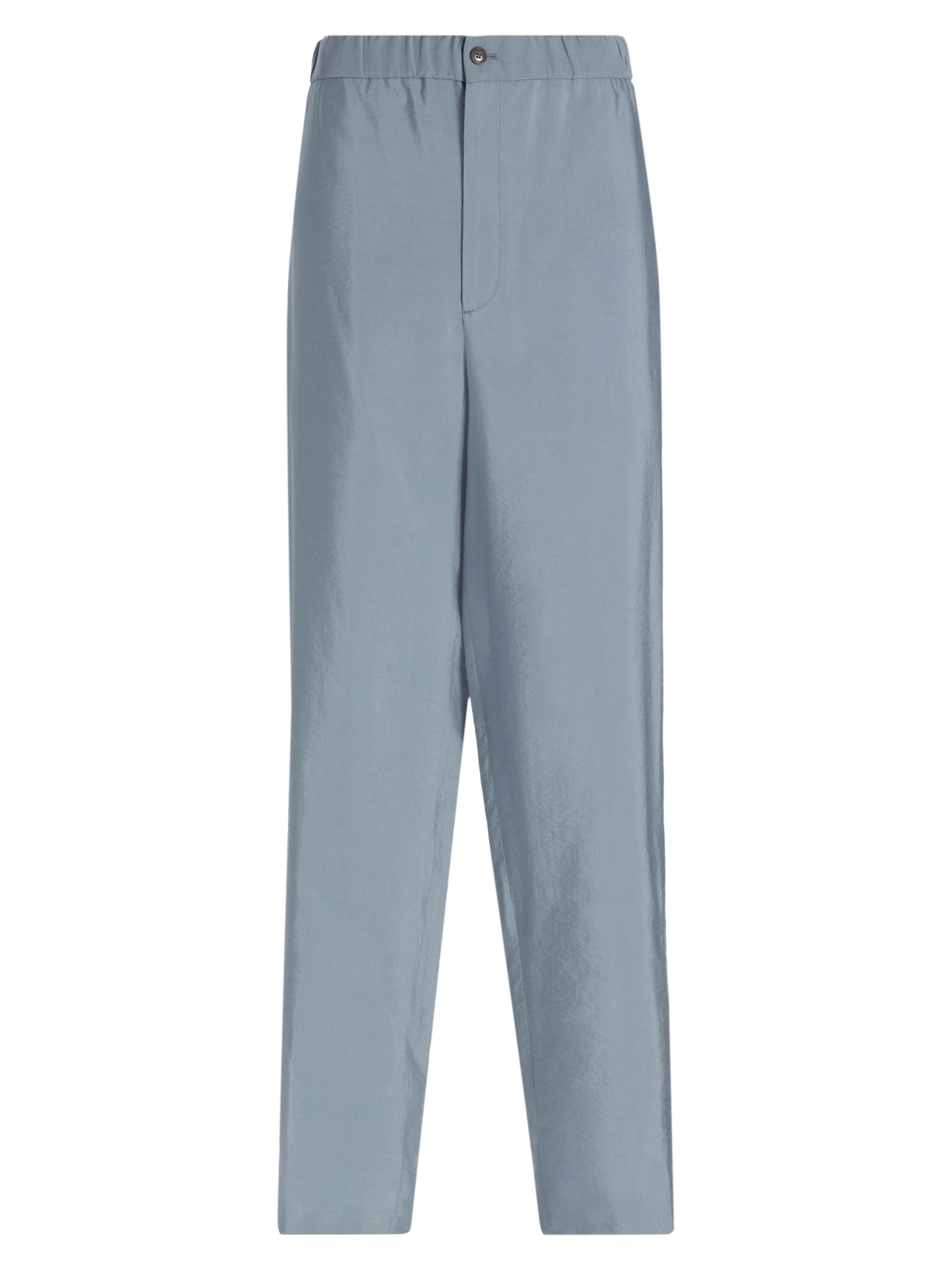 Giorgio Armani Men's Relaxed Silk-Nylon Trousers - Solid Dark