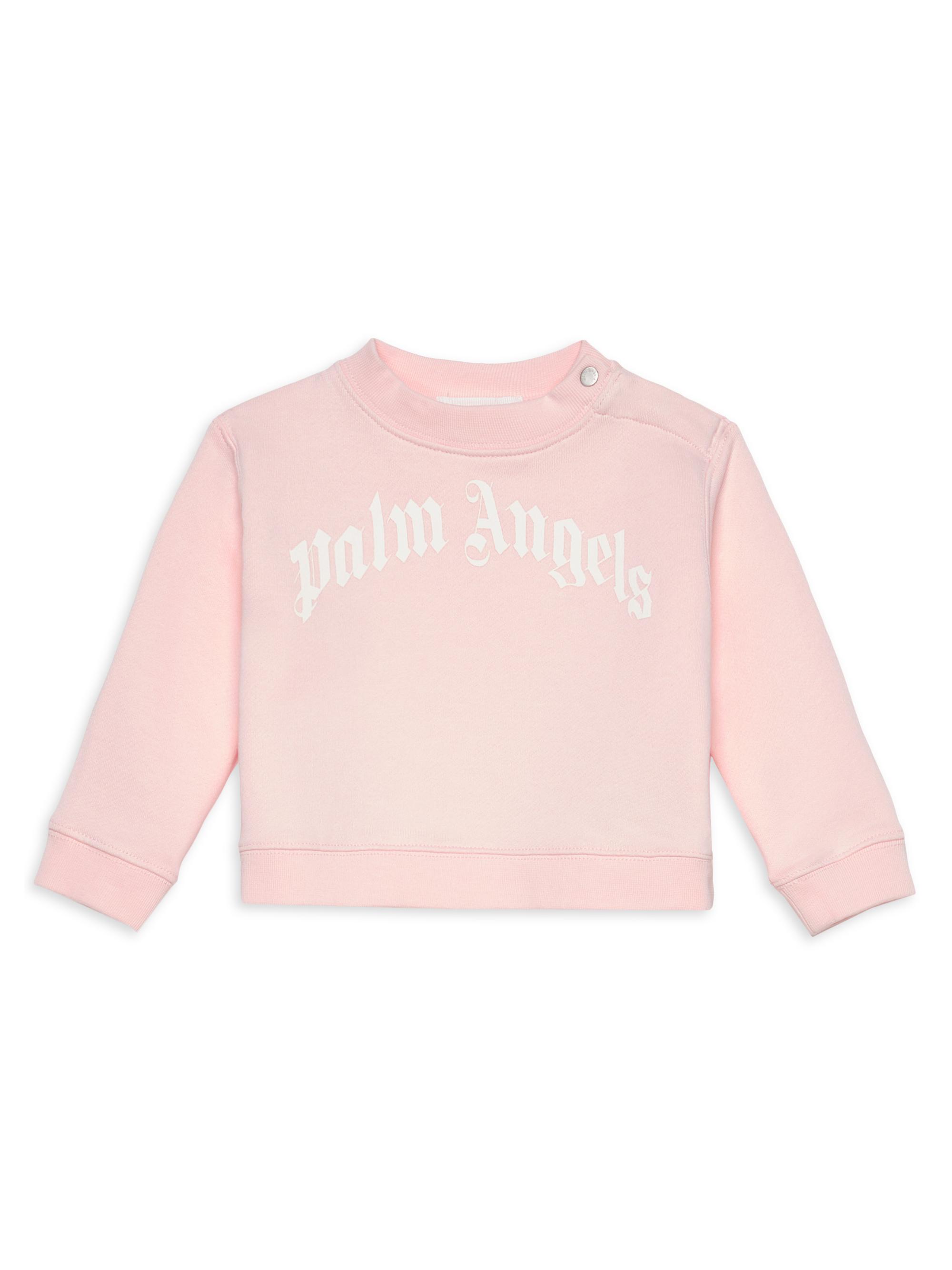 Palm Angels Baby Girl's & Little Girl's Curved Logo Crewneck Sweatshirt - Pink 9 Months