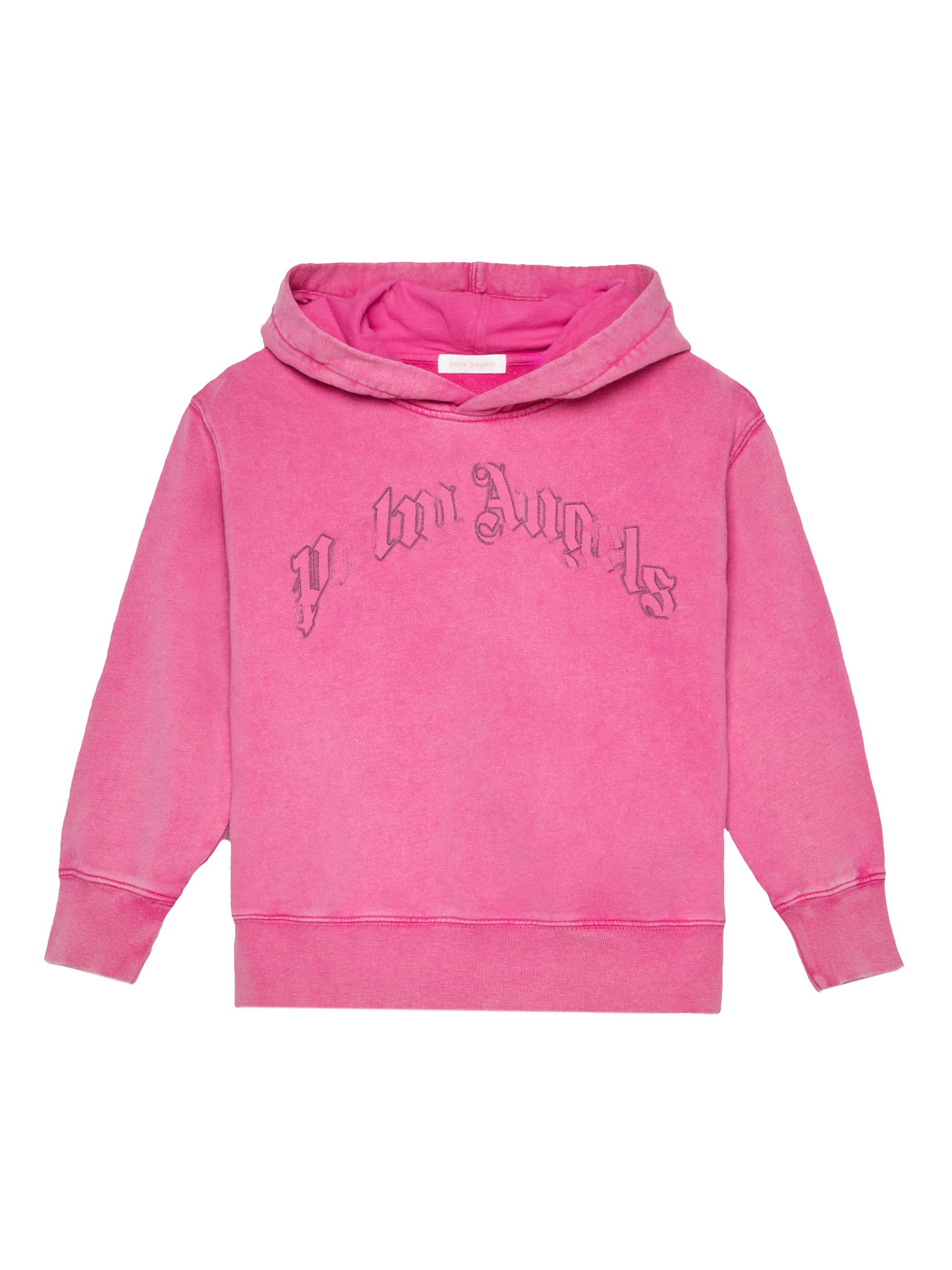 Palm Angels Little Kid's & Kid's Curved Logo Faded Cotton Hoodie - Fuschia
