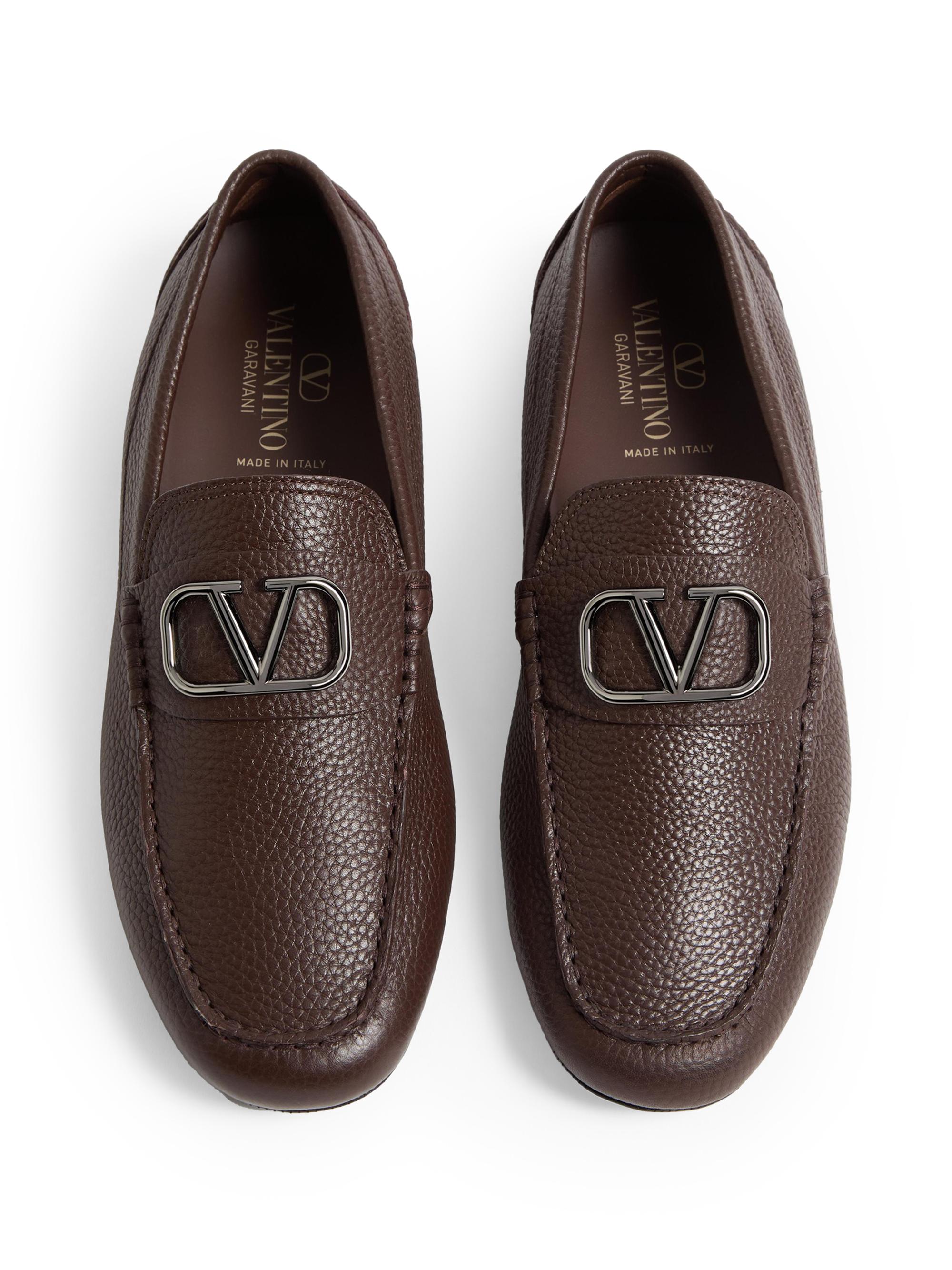 Valentino Garavani VLogo Signature Grainy Calfskin Driving Shoe