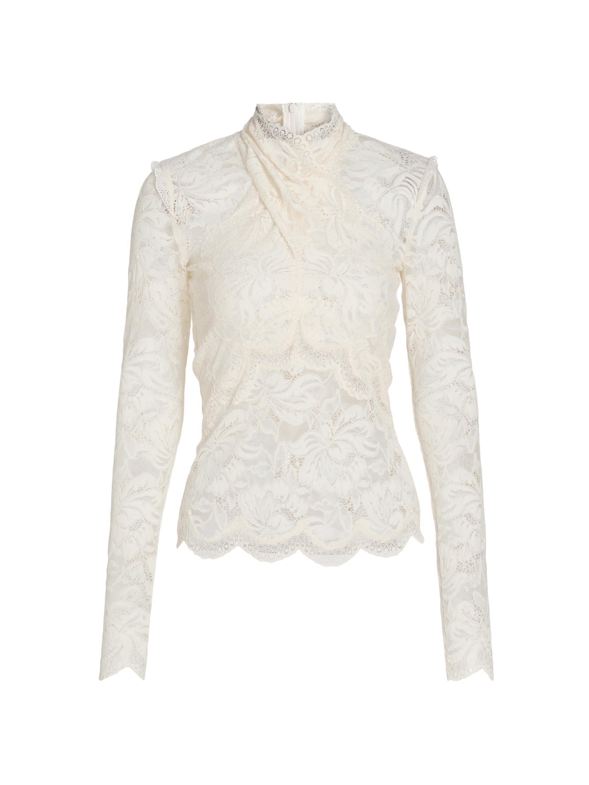Rabanne Women's Lace Wrap Long-Sleeve Top -