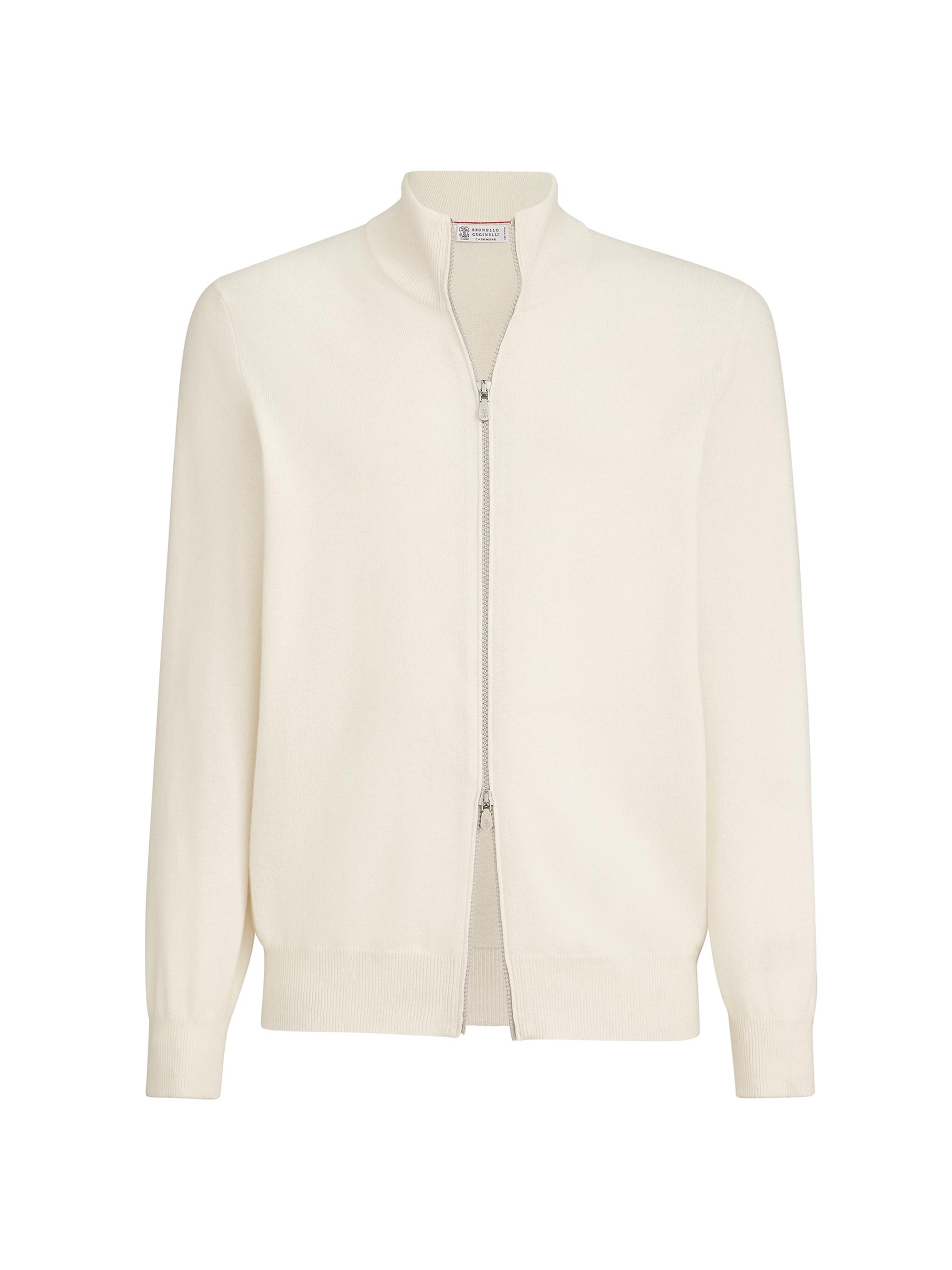 Brunello Cucinelli Men's Cashmere Turtleneck Cardigan with Zipper - Panama