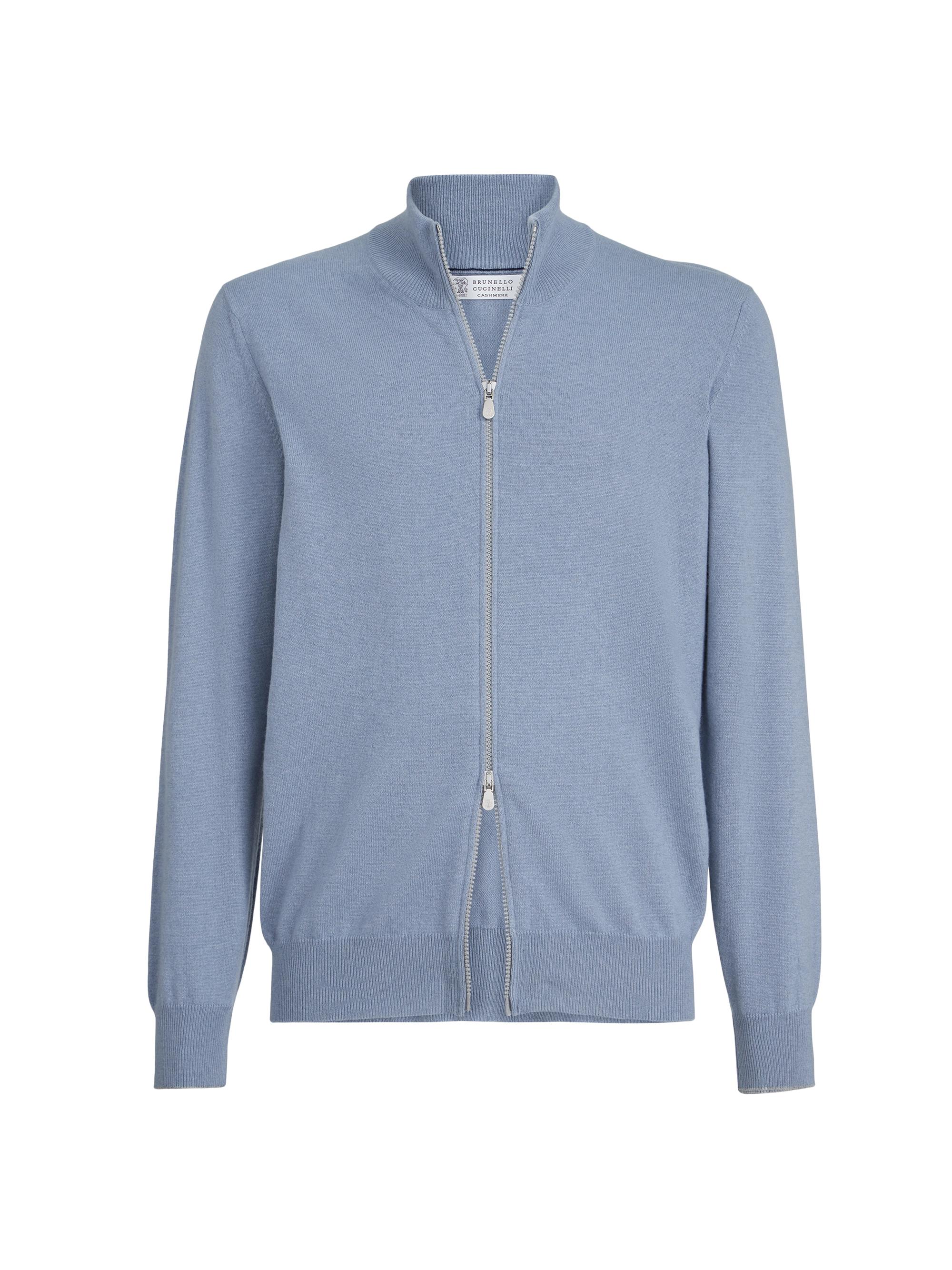 Brunello Cucinelli Flecked Cashmere Cardigan with Zipper | Saks