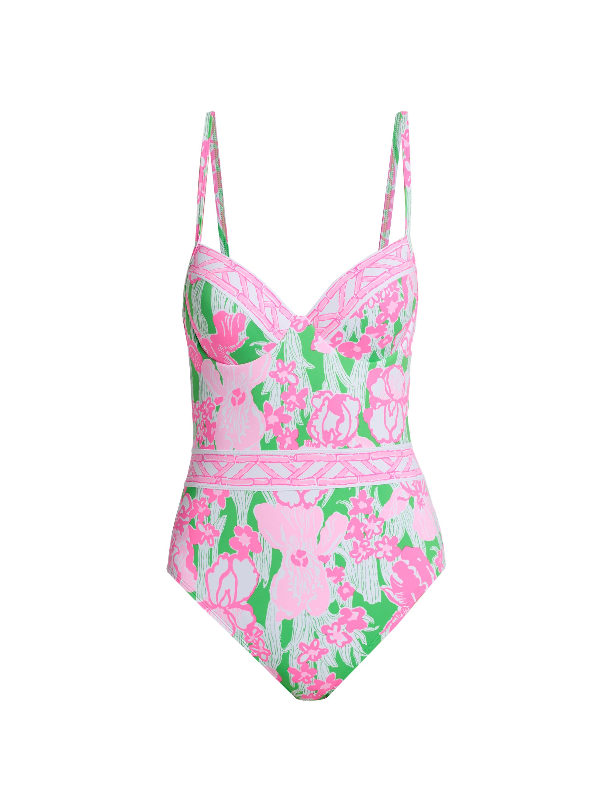 Lilly Pulitzer Women's Palma Floral One-Piece Swimsuit - Putting Green Hannah