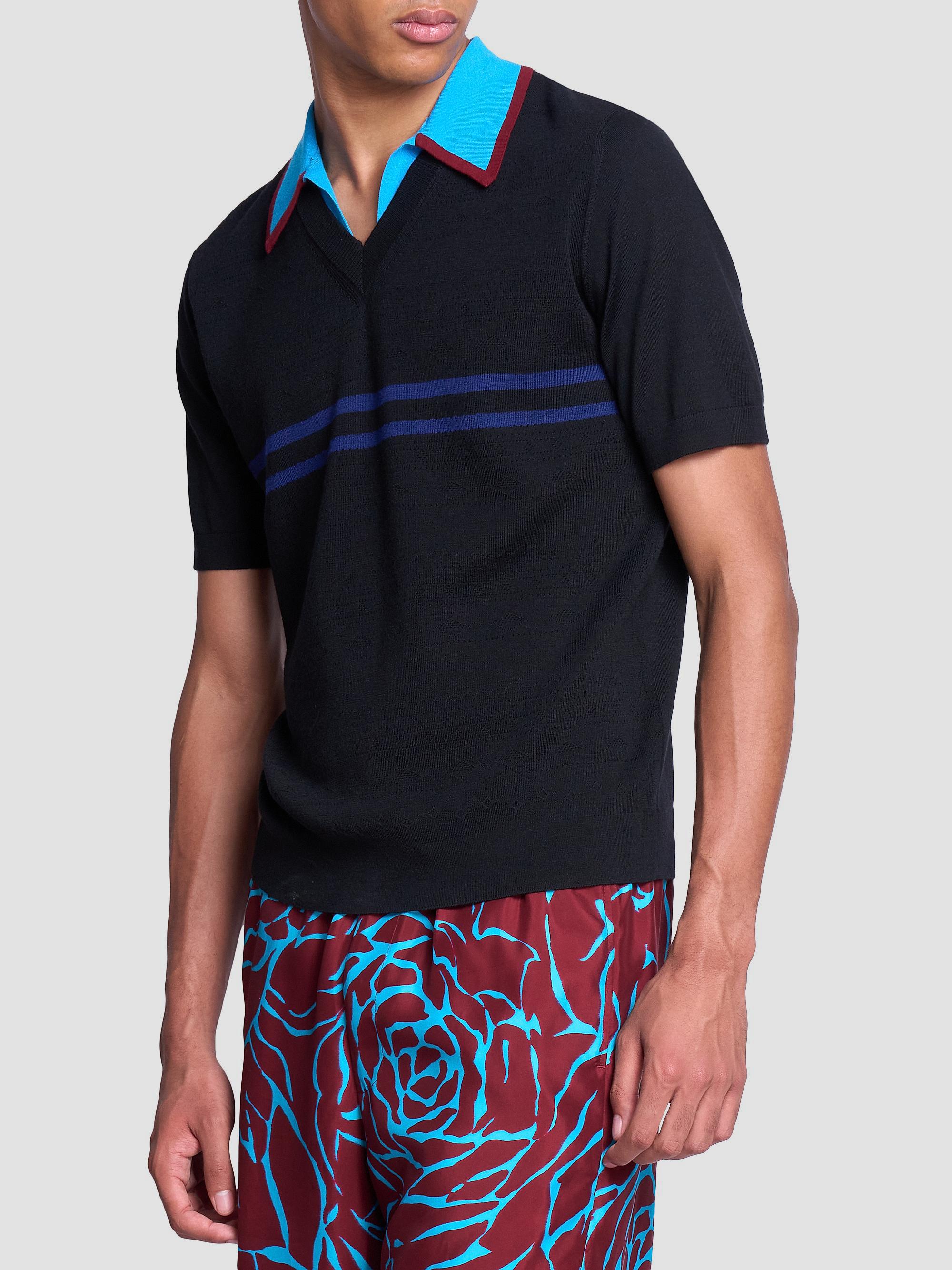 トップス < Dries Van Noten >Oversize Slubbed Polo Dries Van Noten Wool-Blend Knit Polo Shirt | Saks Fifth Avenue