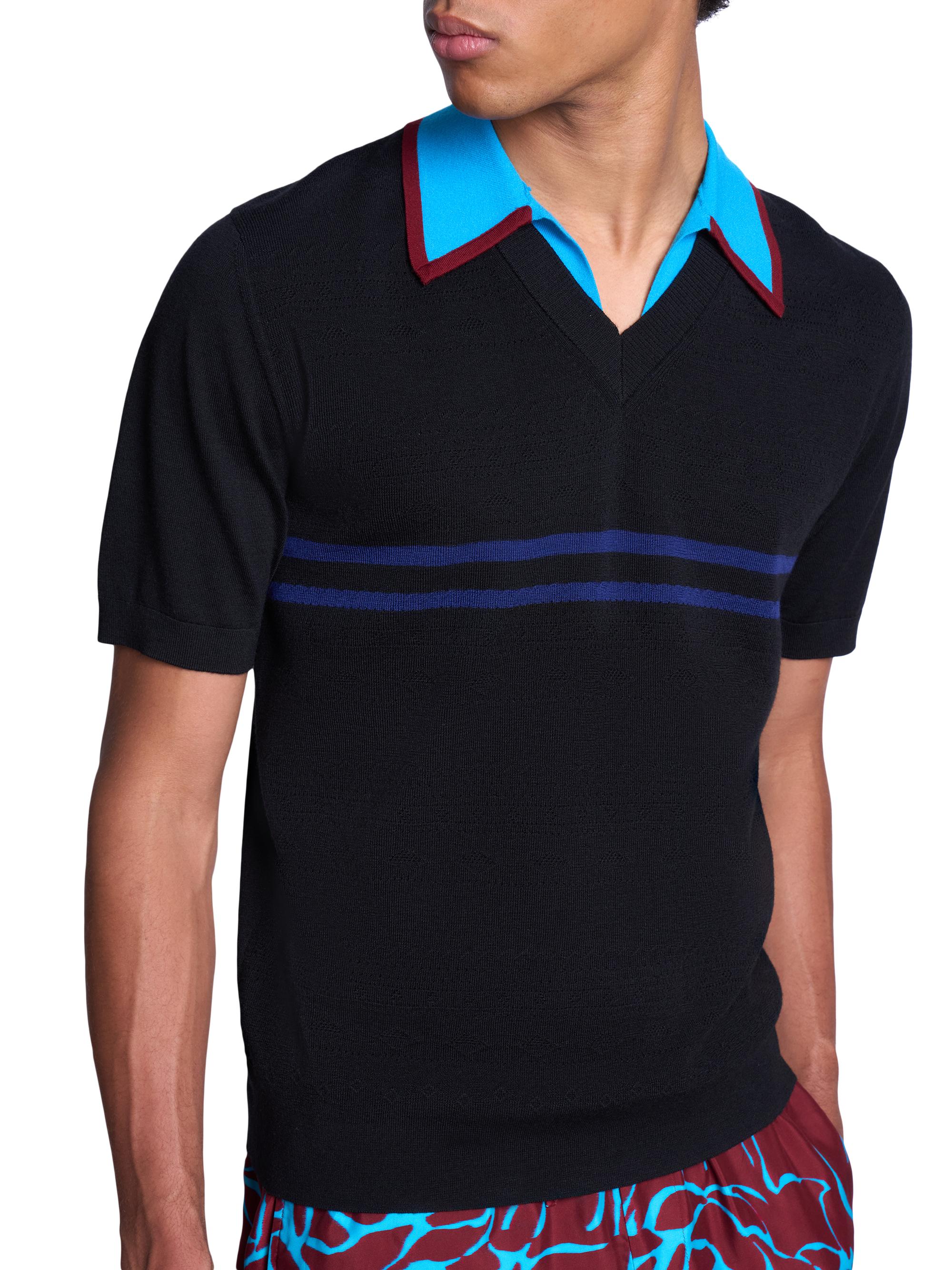 Dries Van Noten Wool-Blend Knit Polo Shirt | Saks Fifth Avenue