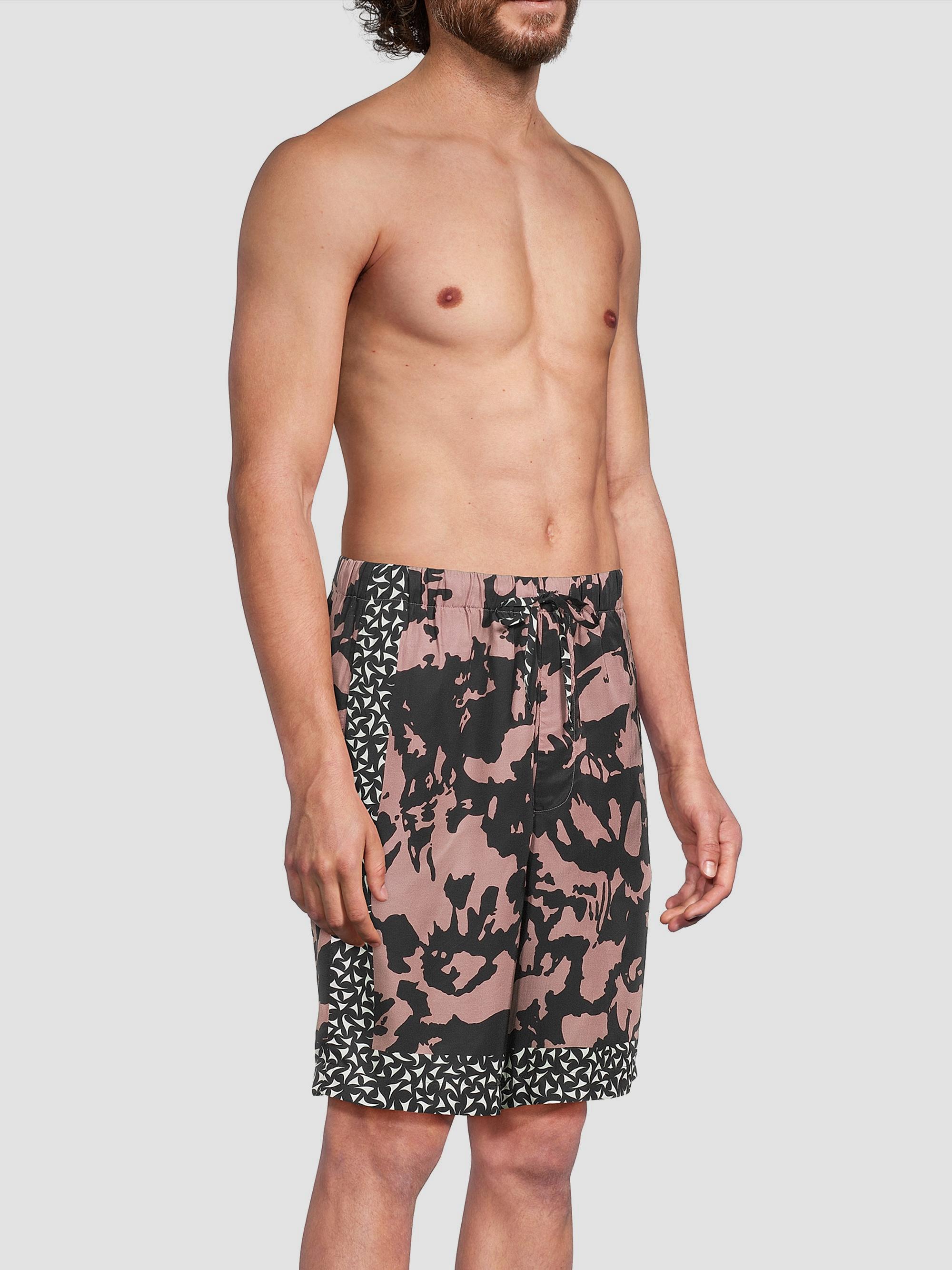 Dries Van Noten Men's Two-Tone Abstract Print Swim Shorts - Old Rose | Thumbnail 4